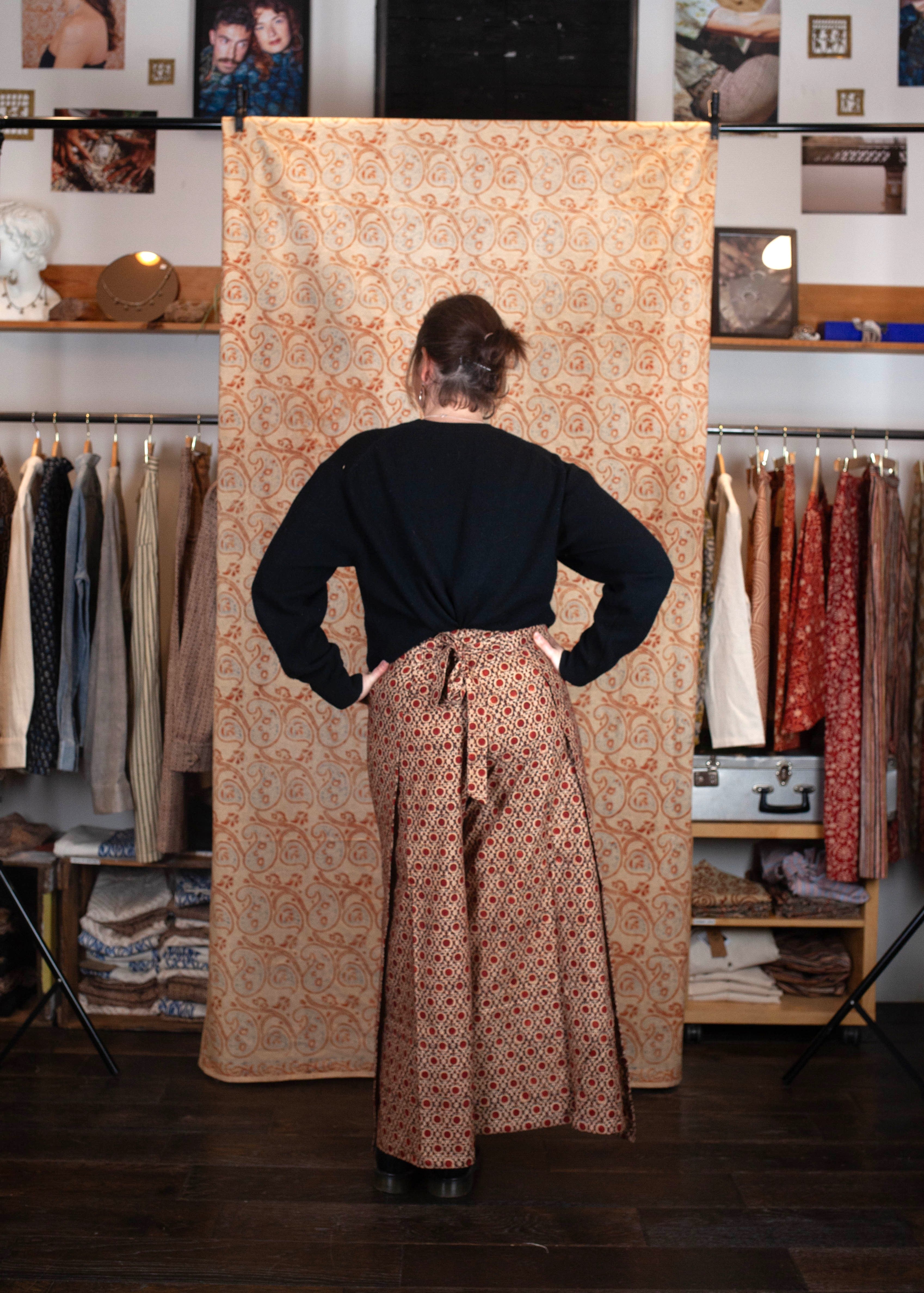 Pantalon SARASWATI -  Coton bio - Imprimé KENDR (centre)