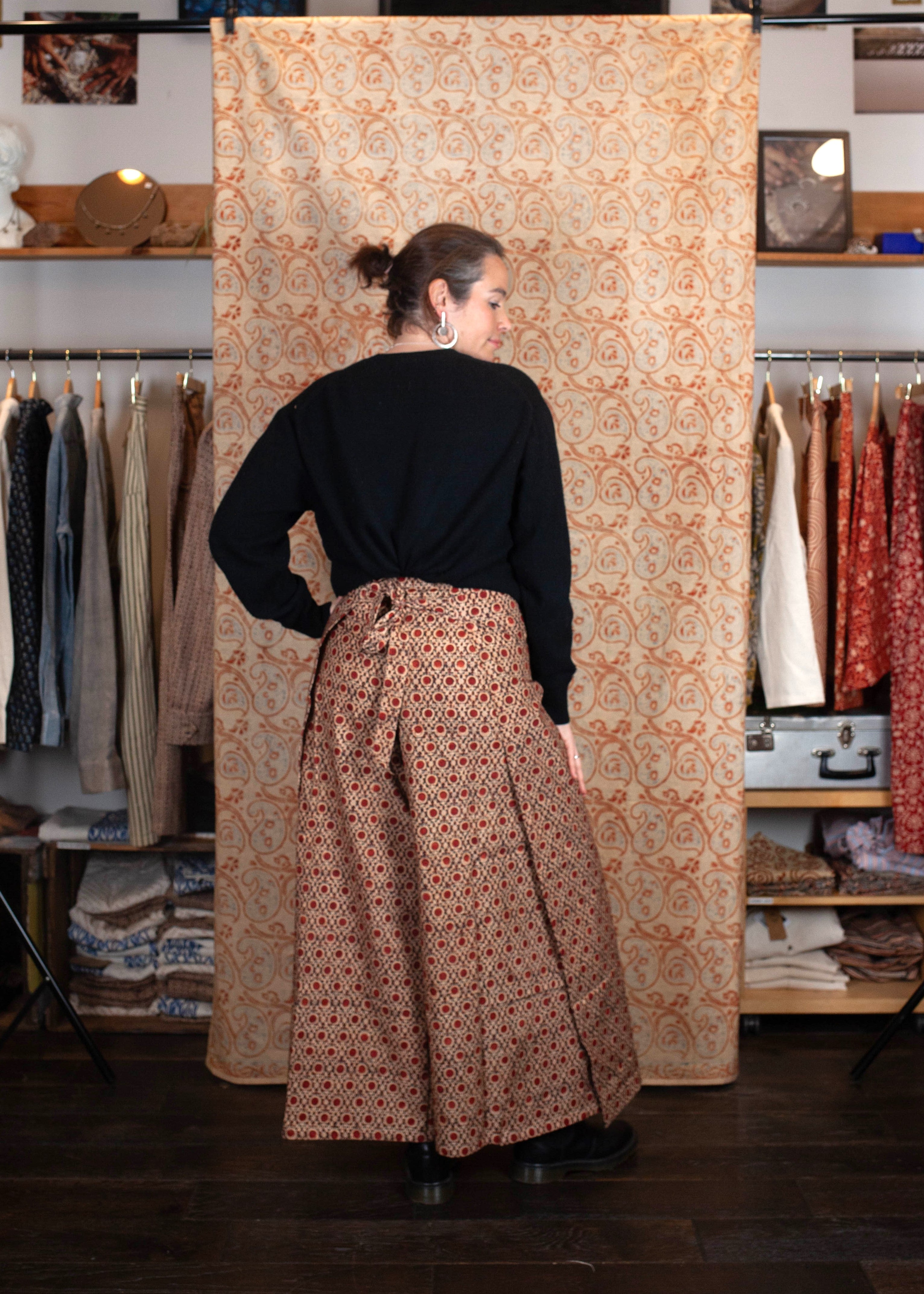 Pantalon SARASWATI -  Coton bio - Imprimé KENDR (centre)