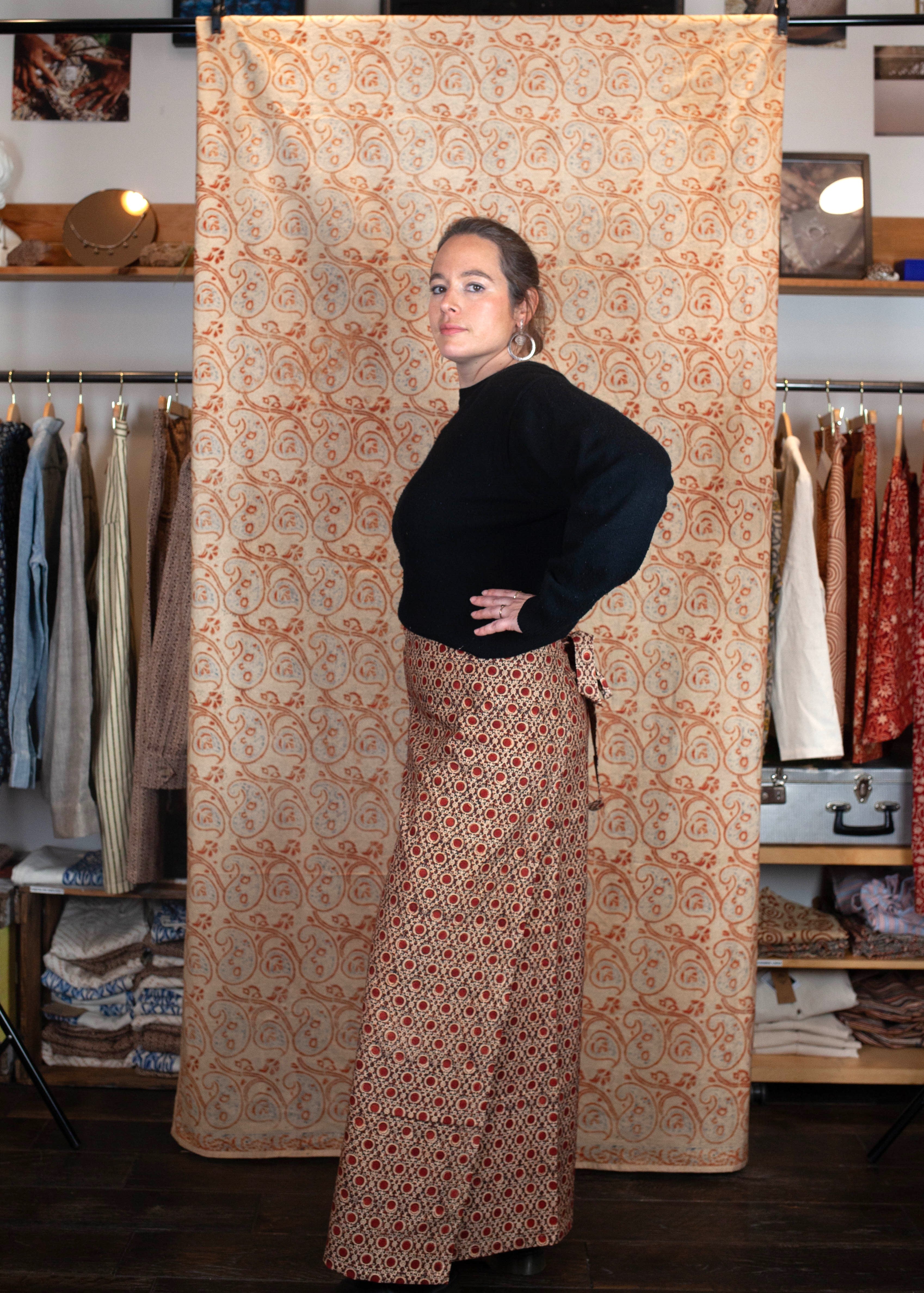 Pantalon SARASWATI -  Coton bio - Imprimé KENDR (centre)
