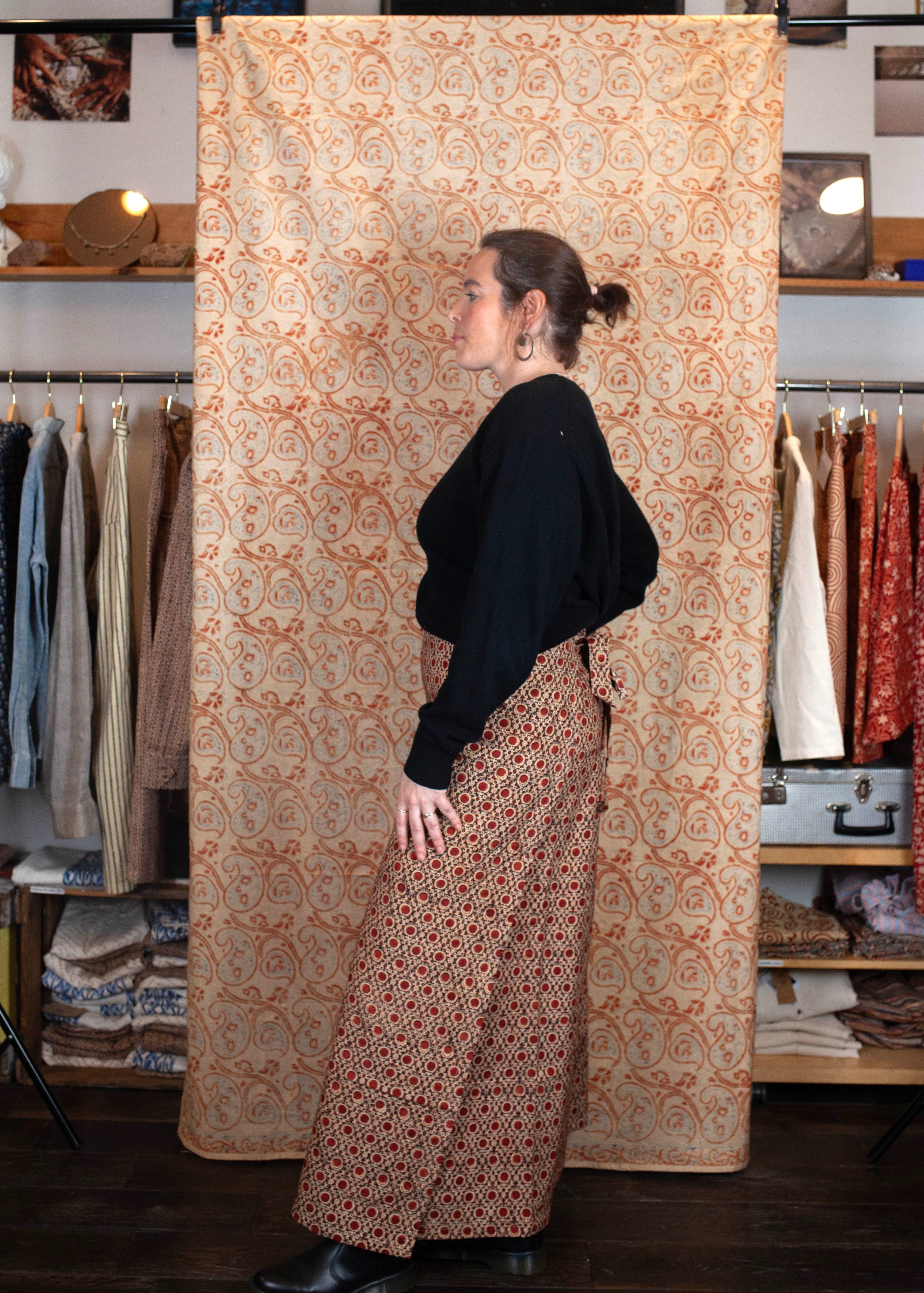 Pantalon SARASWATI -  Coton bio - Imprimé KENDR (centre)