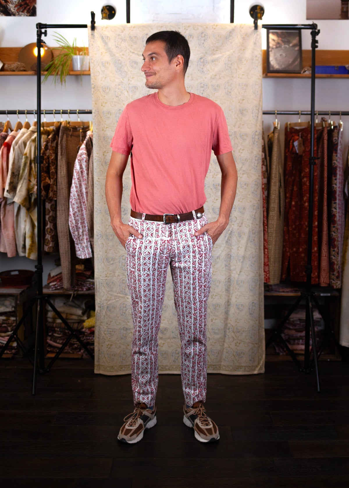 Pantalon Hosur - Coton bio - Imprimé ROSE