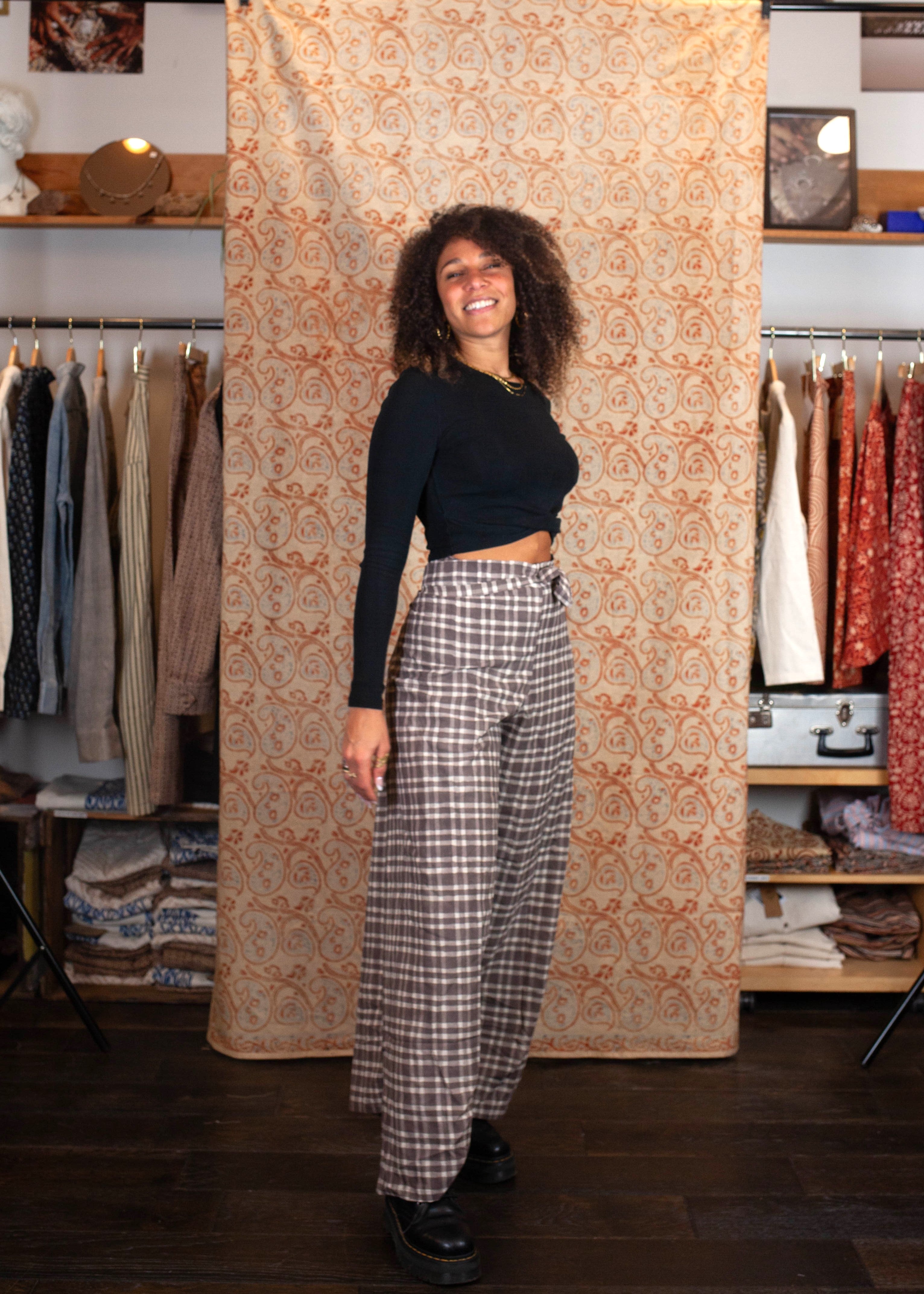 Pantalon SARASWATI -  Coton bio - Imprimé ADRSHY (invisible)