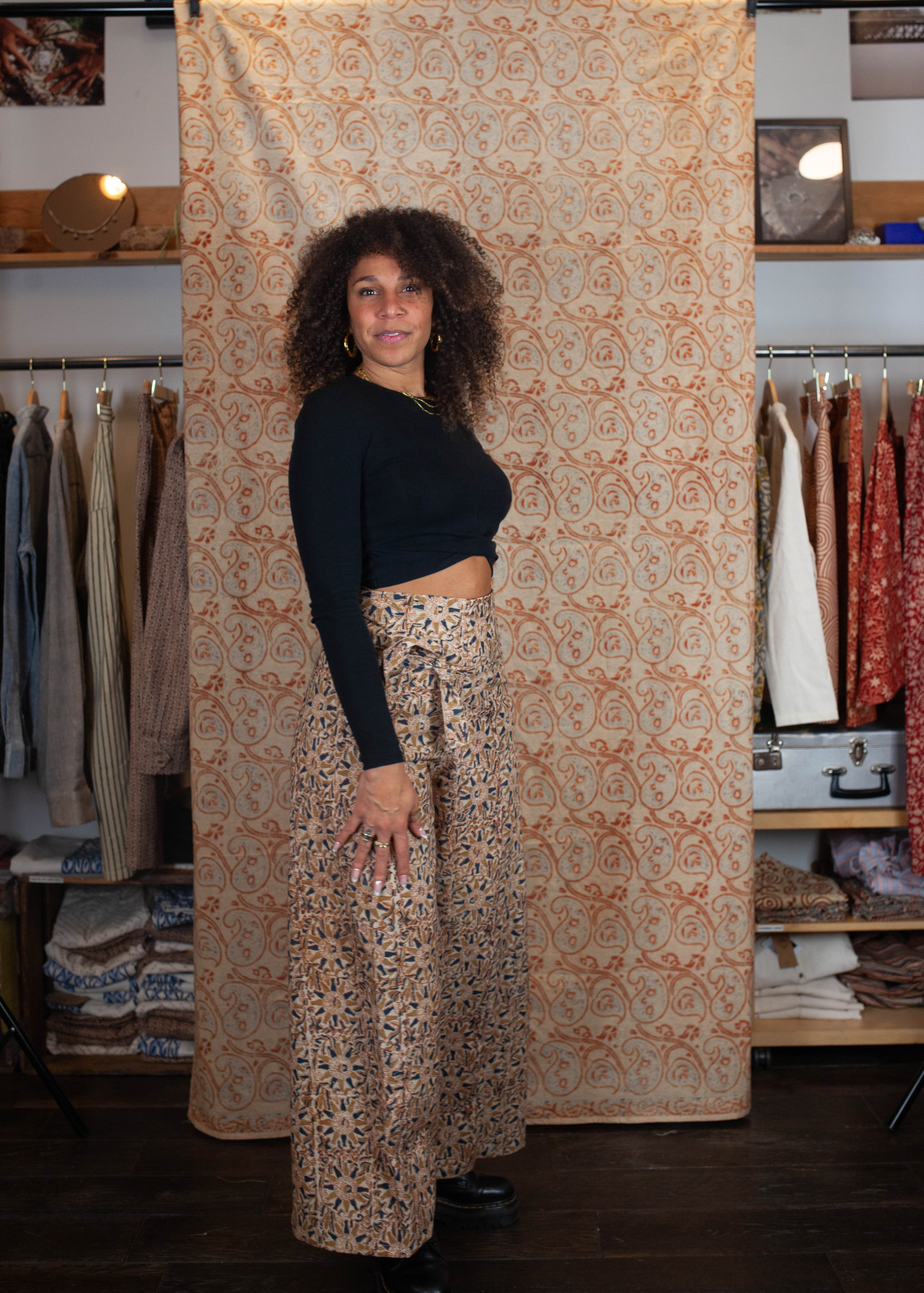 Pantalon SARASWATI -  Coton bio - Imprimé MACHALEE (poisson)