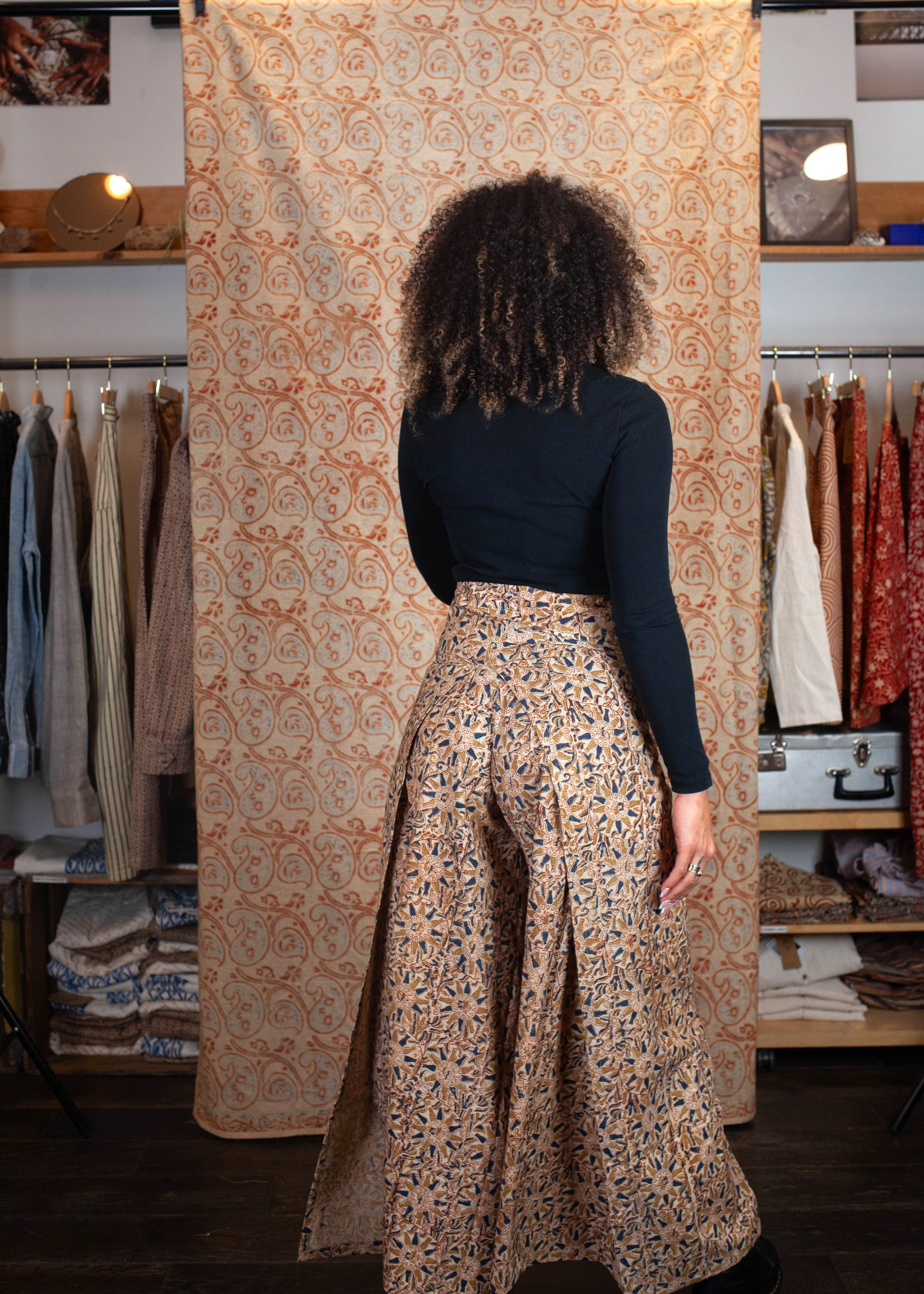 Pantalon SARASWATI -  Coton bio - Imprimé MACHALEE (poisson)