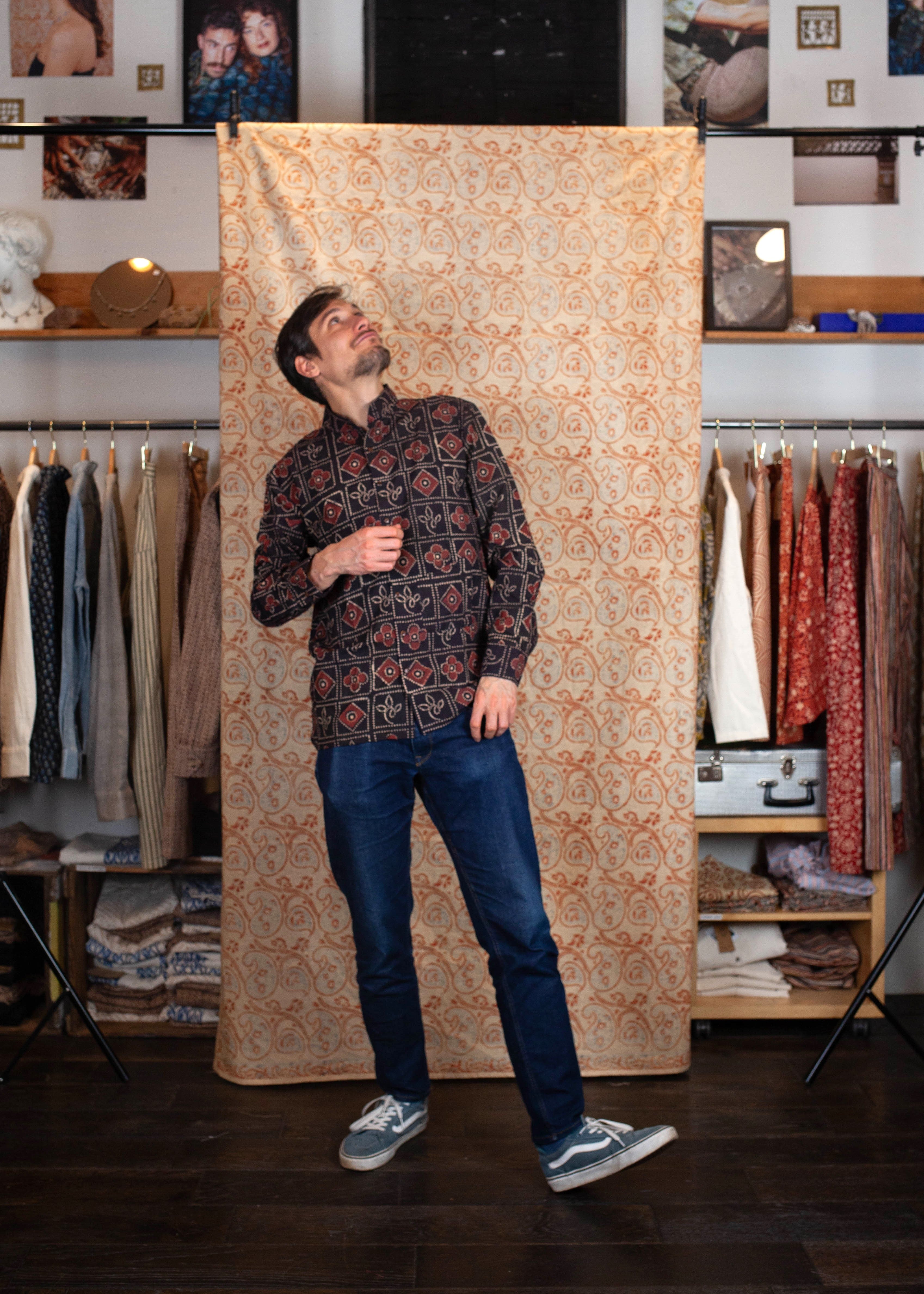 Chemise DARAMSHALA V.2 - Coton bio - Imprimé PAHELEE (puzzle)