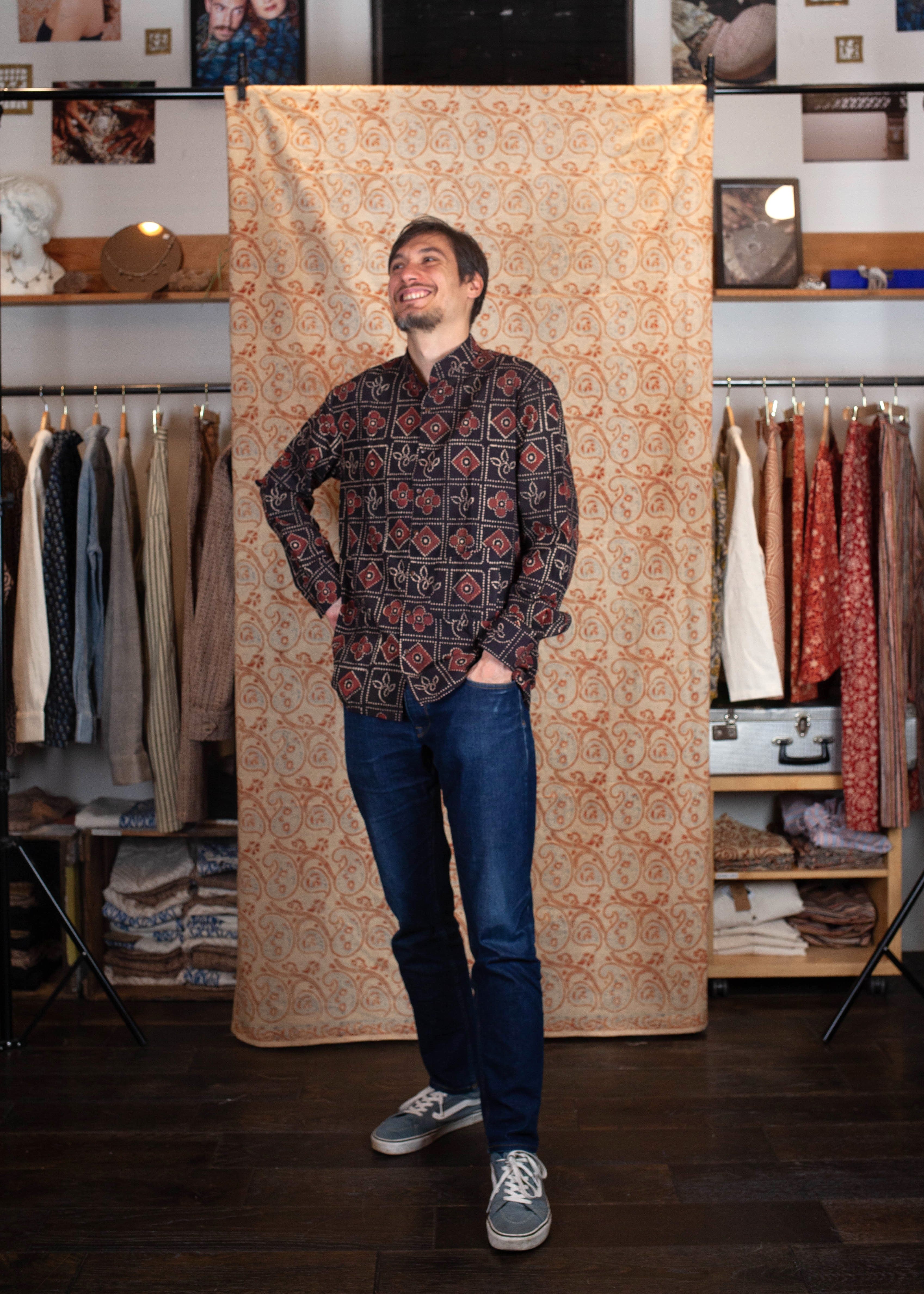 Chemise DARAMSHALA V.2 - Coton bio - Imprimé PAHELEE (puzzle)