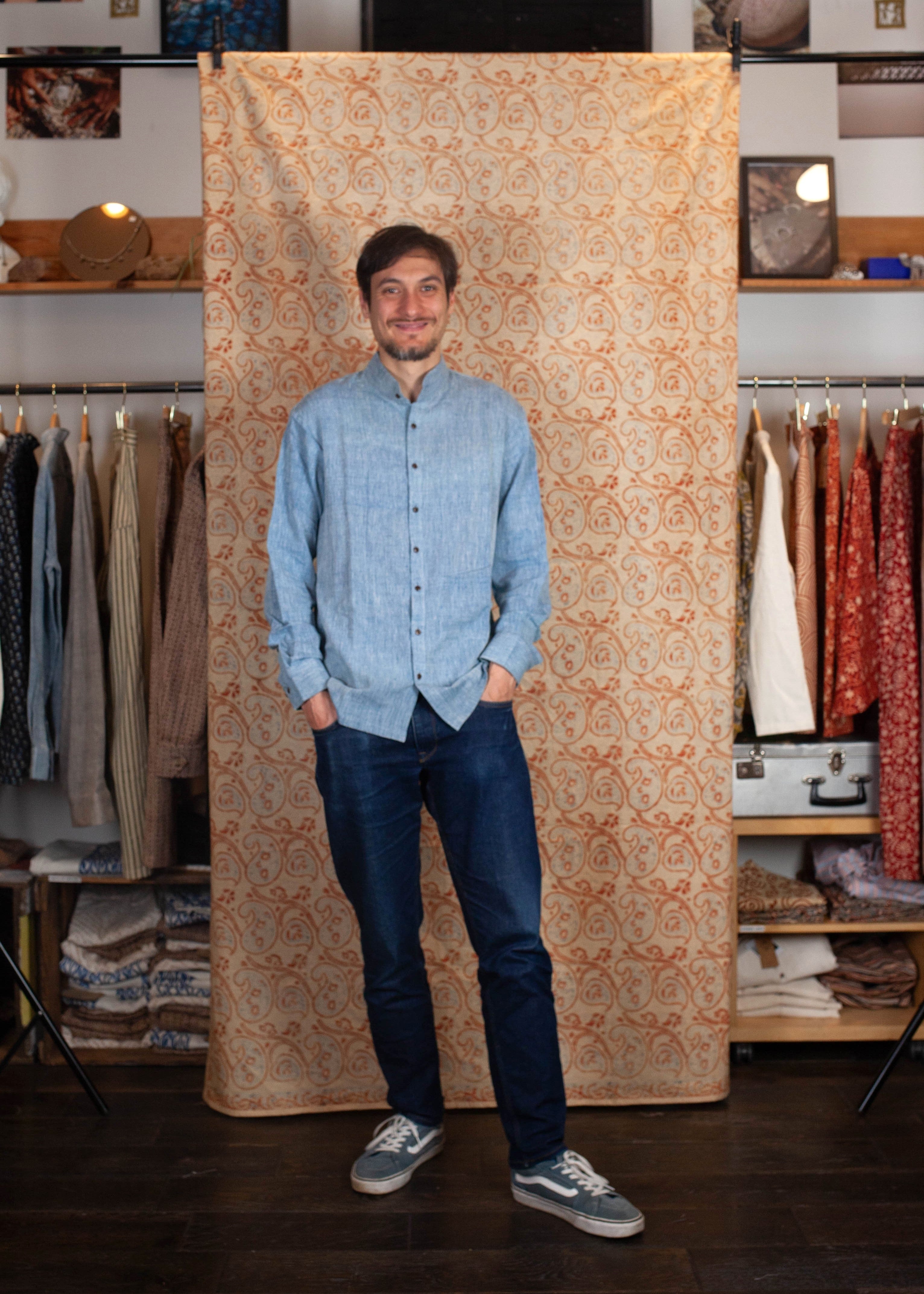 Chemise DARAMSHALA V.2 - Kala coton - Coloris BLUE KALA