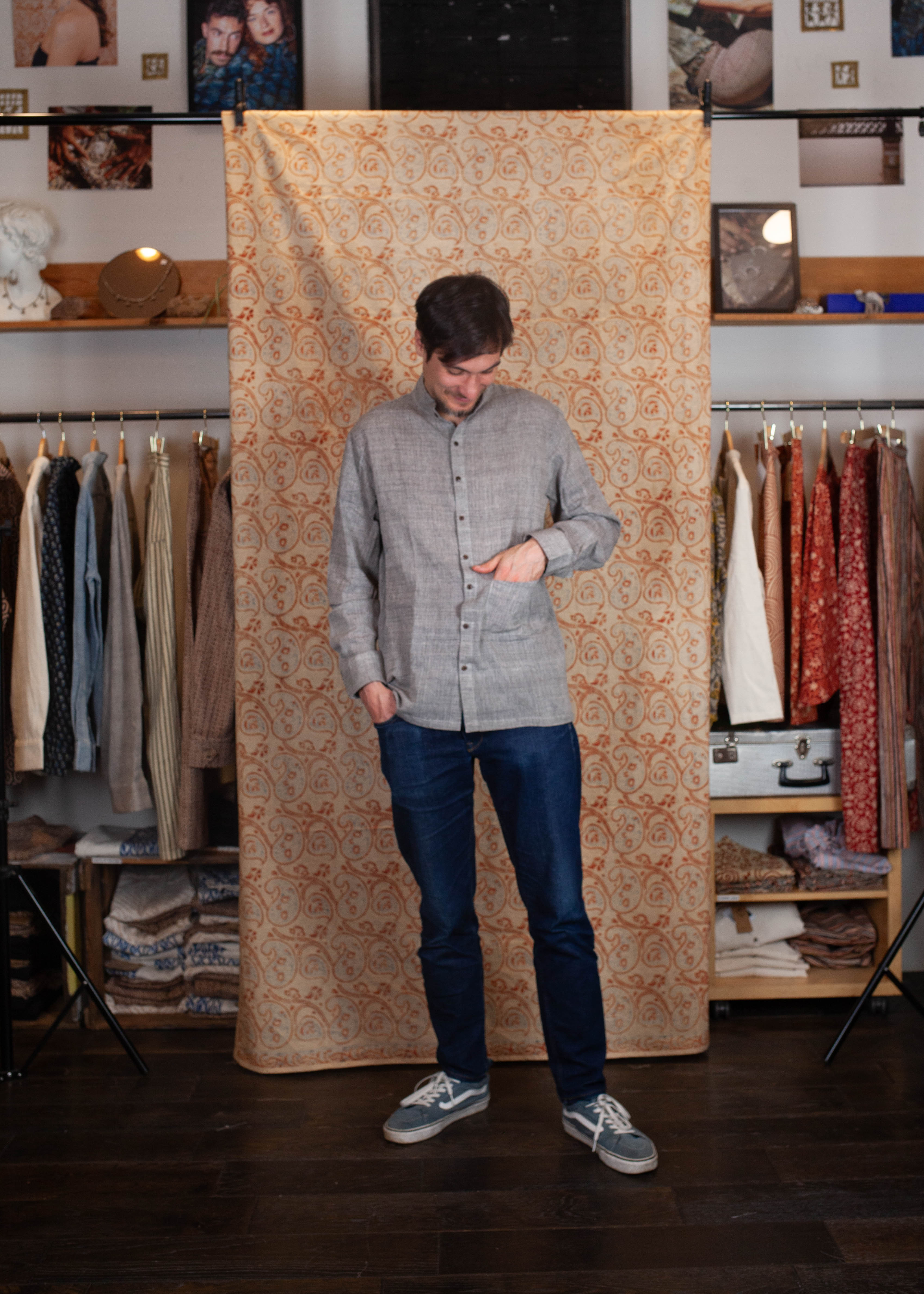 Chemise DARAMSHALA V.2 - Kala coton - Coloris GREY KALA