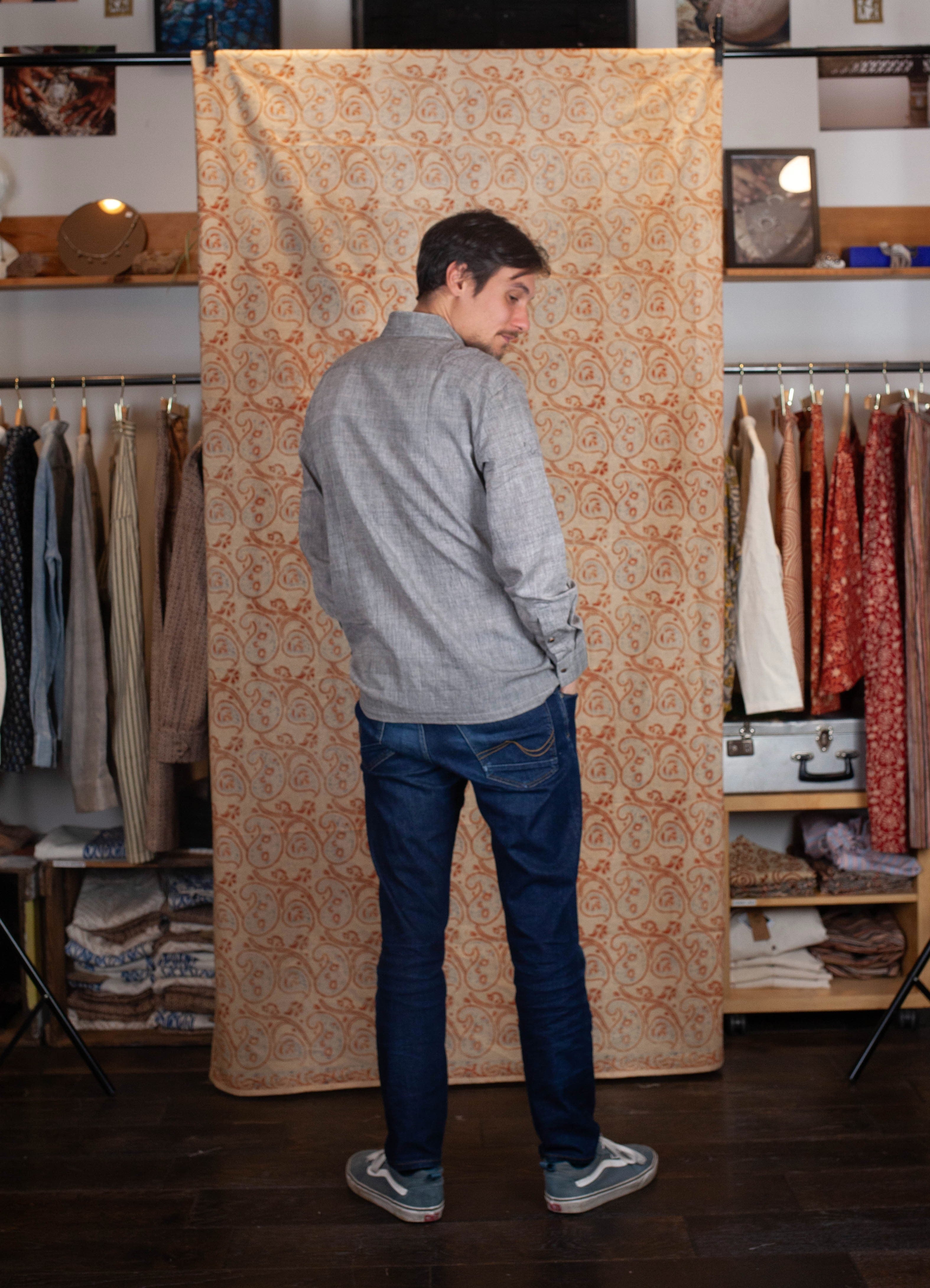 Chemise DARAMSHALA V.2 - Kala coton - Coloris GREY KALA