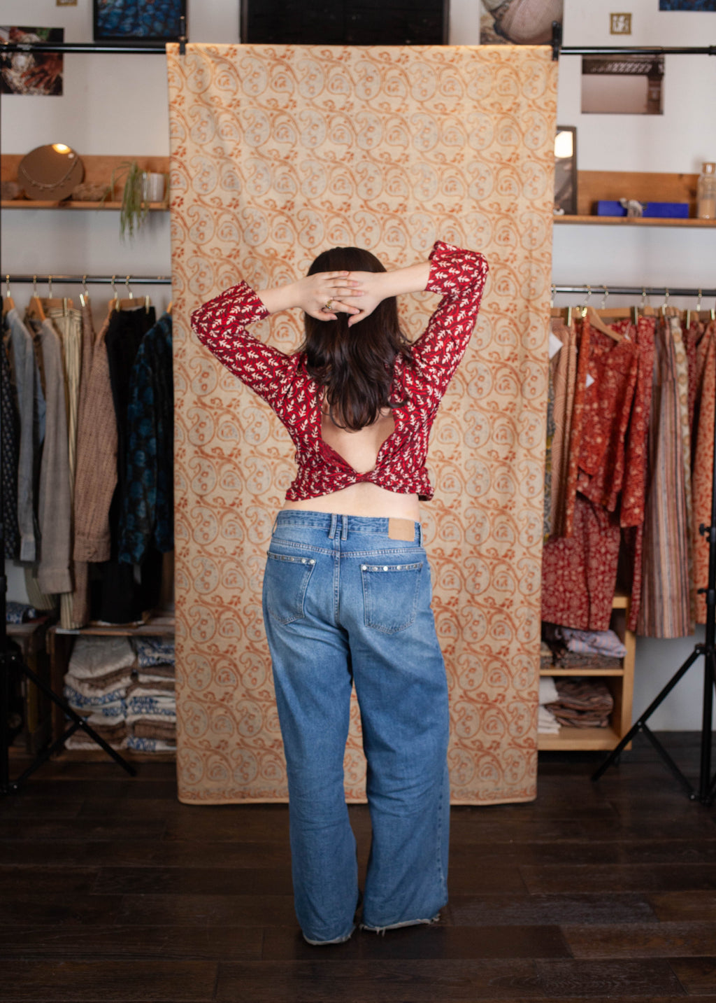 Top BENARES  -Coton bio - Imprimé JYOTI (flame)