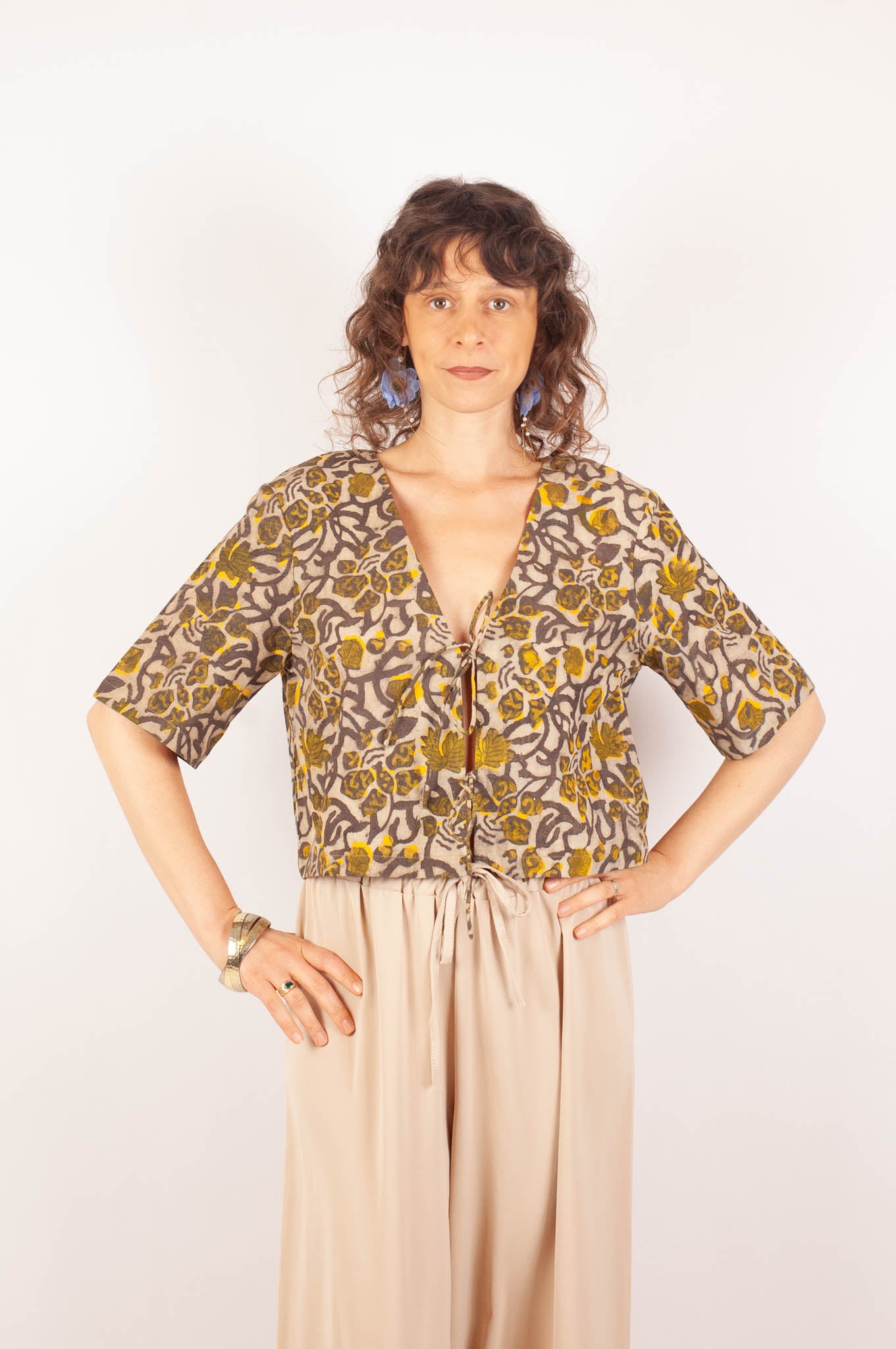 Top BOBBILI - Coton bio - Imprimé KHILANA (floraison)
