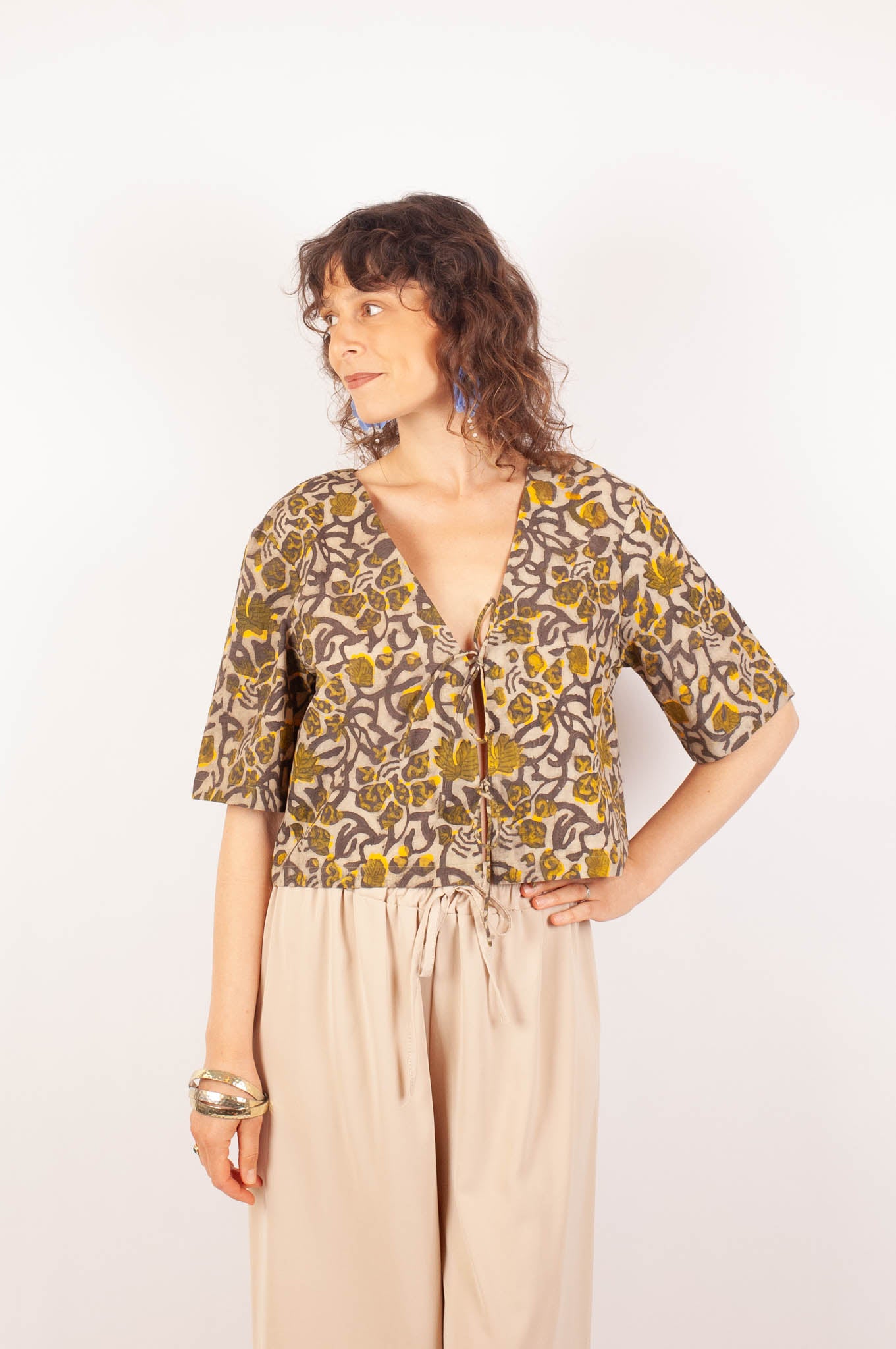 Top BOBBILI - Coton bio - Imprimé KHILANA (floraison)