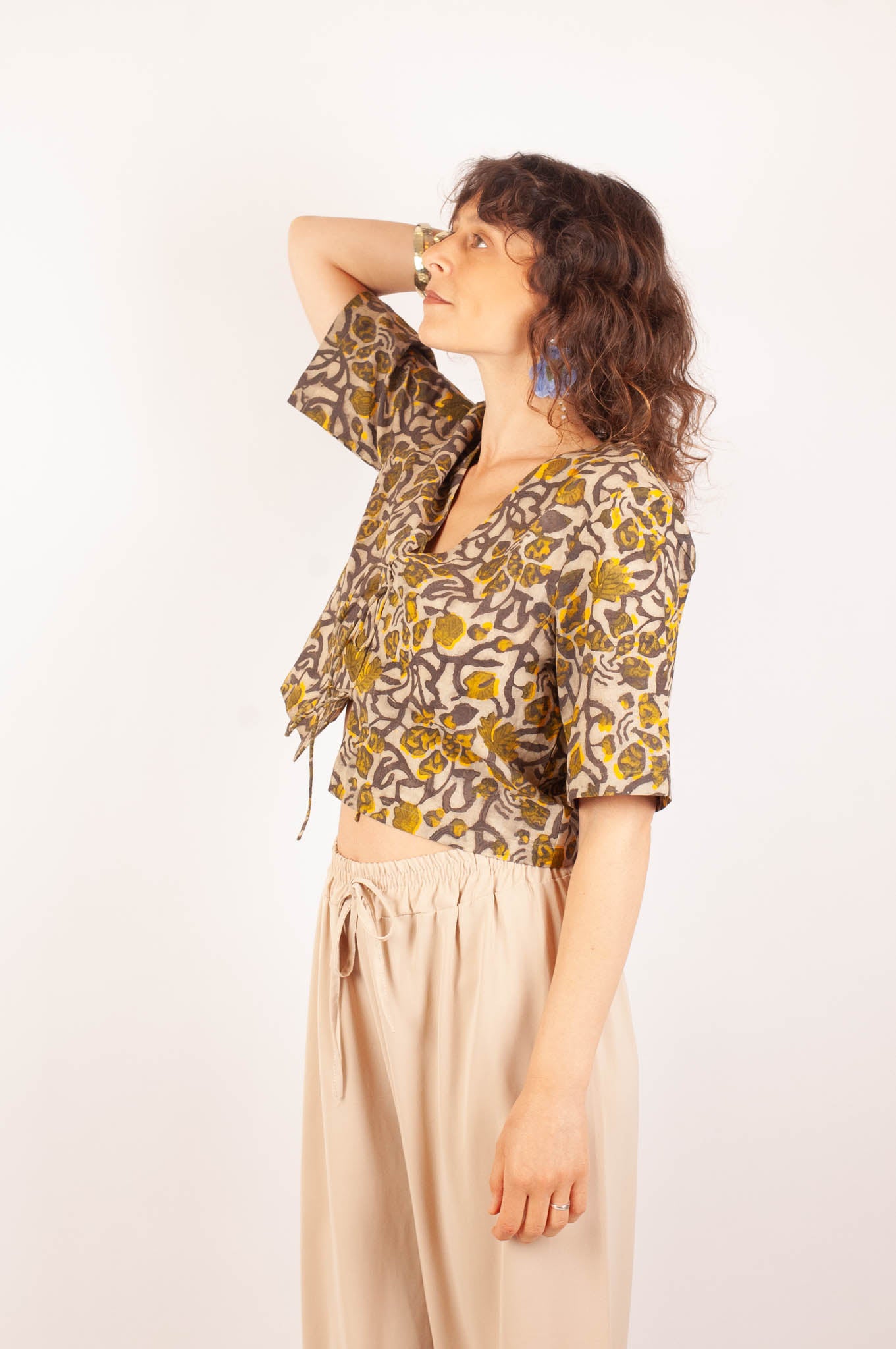 Top BOBBILI - Coton bio - Imprimé KHILANA (floraison)