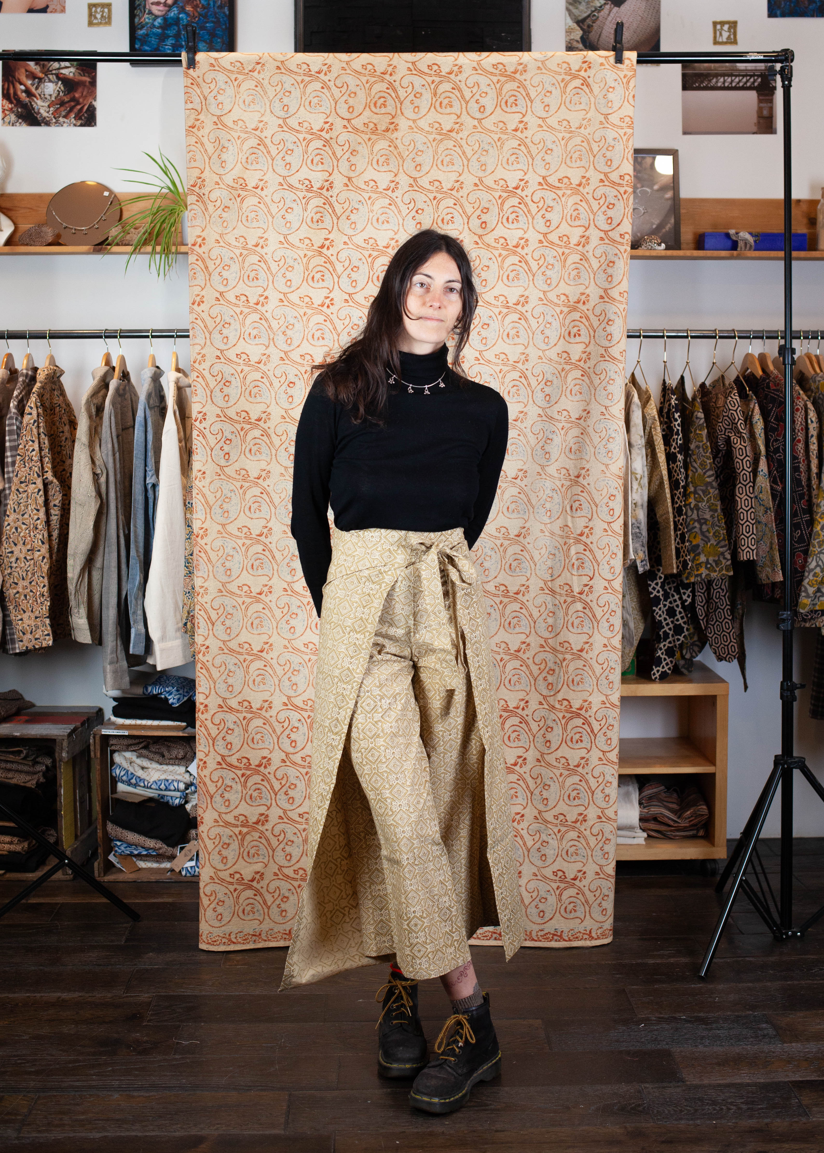 Pantalon SARASWATI -  Coton bio - Imprimé SAATH (ensemble)