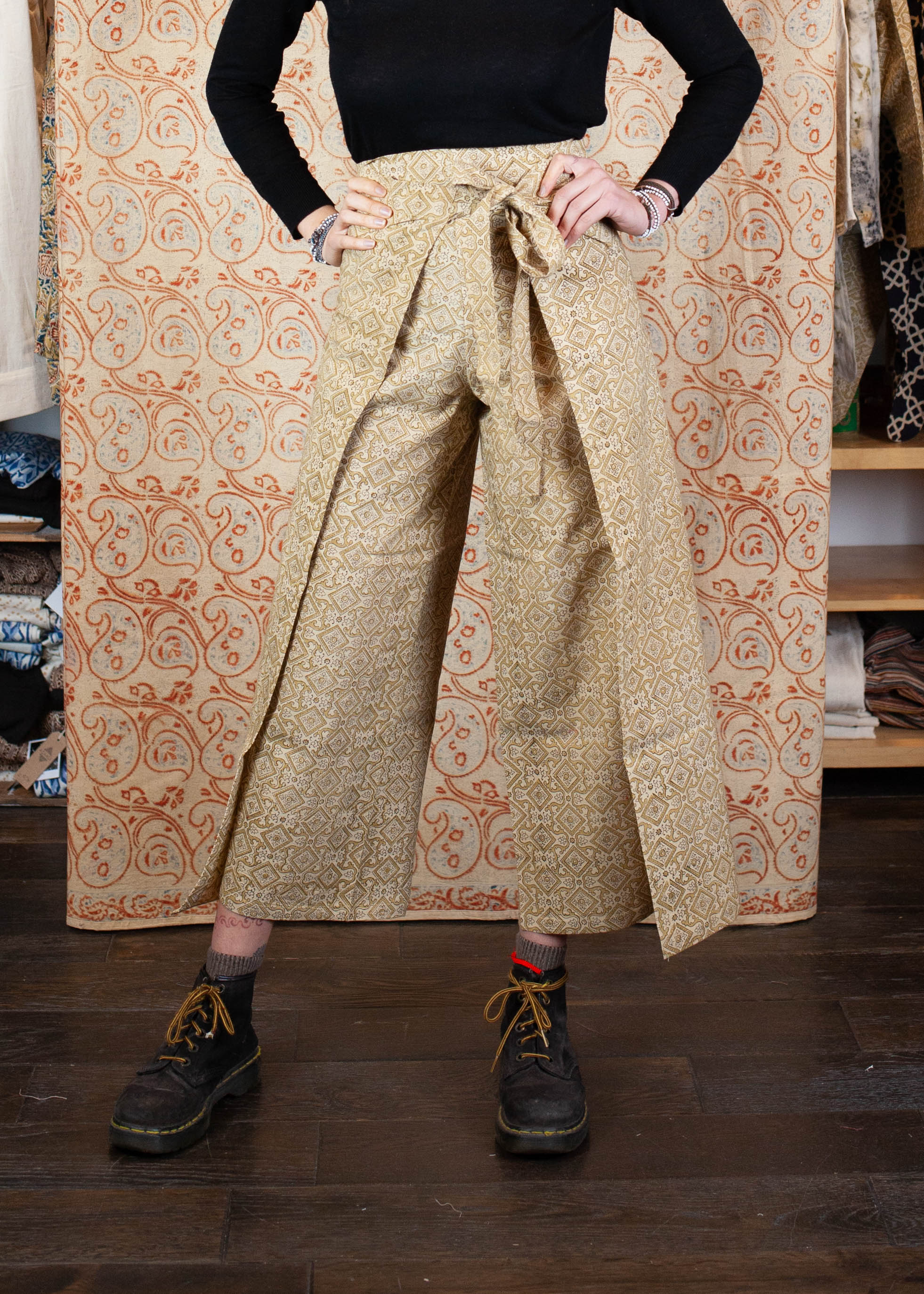Pantalon SARASWATI -  Coton bio - Imprimé SAATH (ensemble)