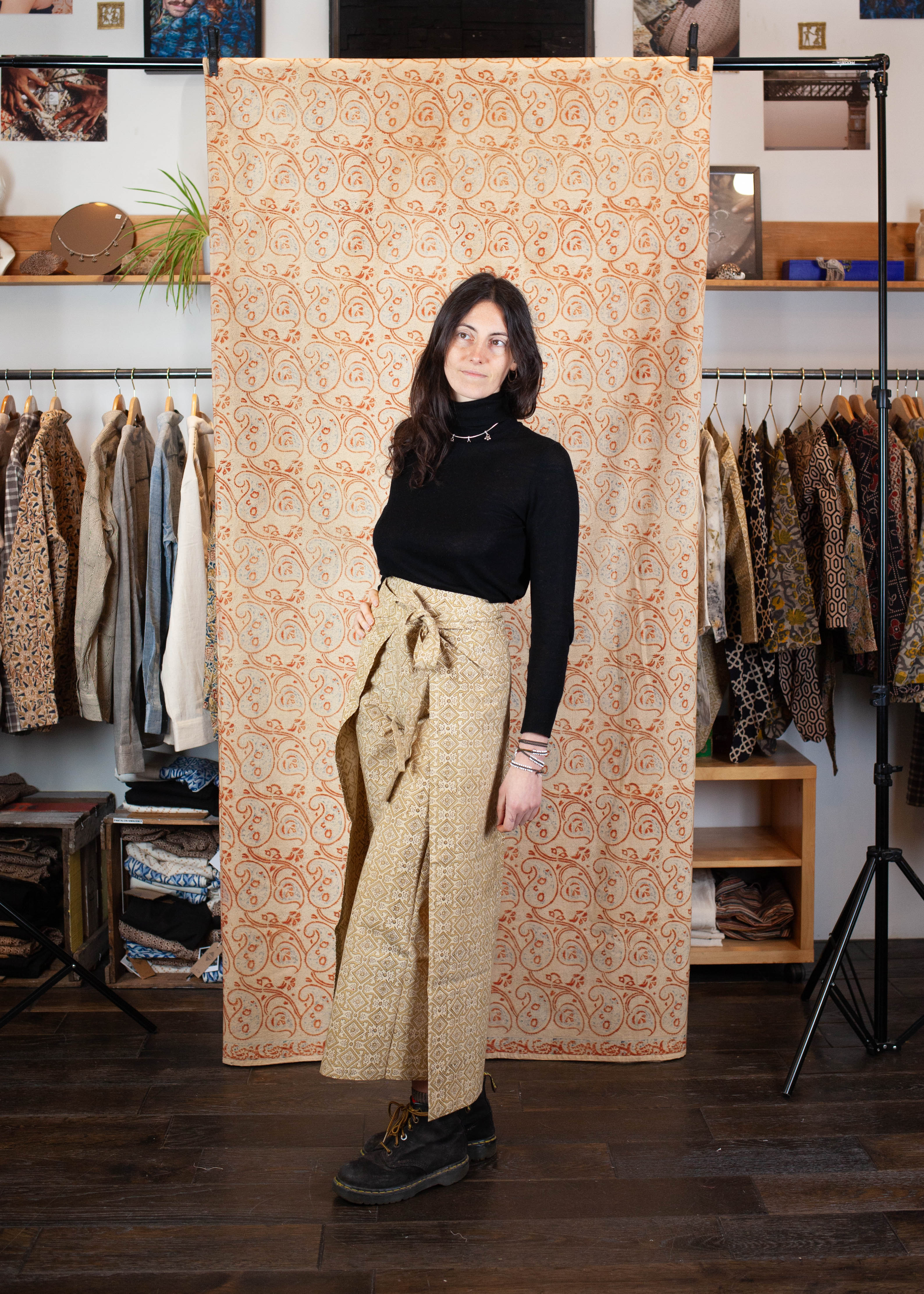 Pantalon SARASWATI -  Coton bio - Imprimé SAATH (ensemble)