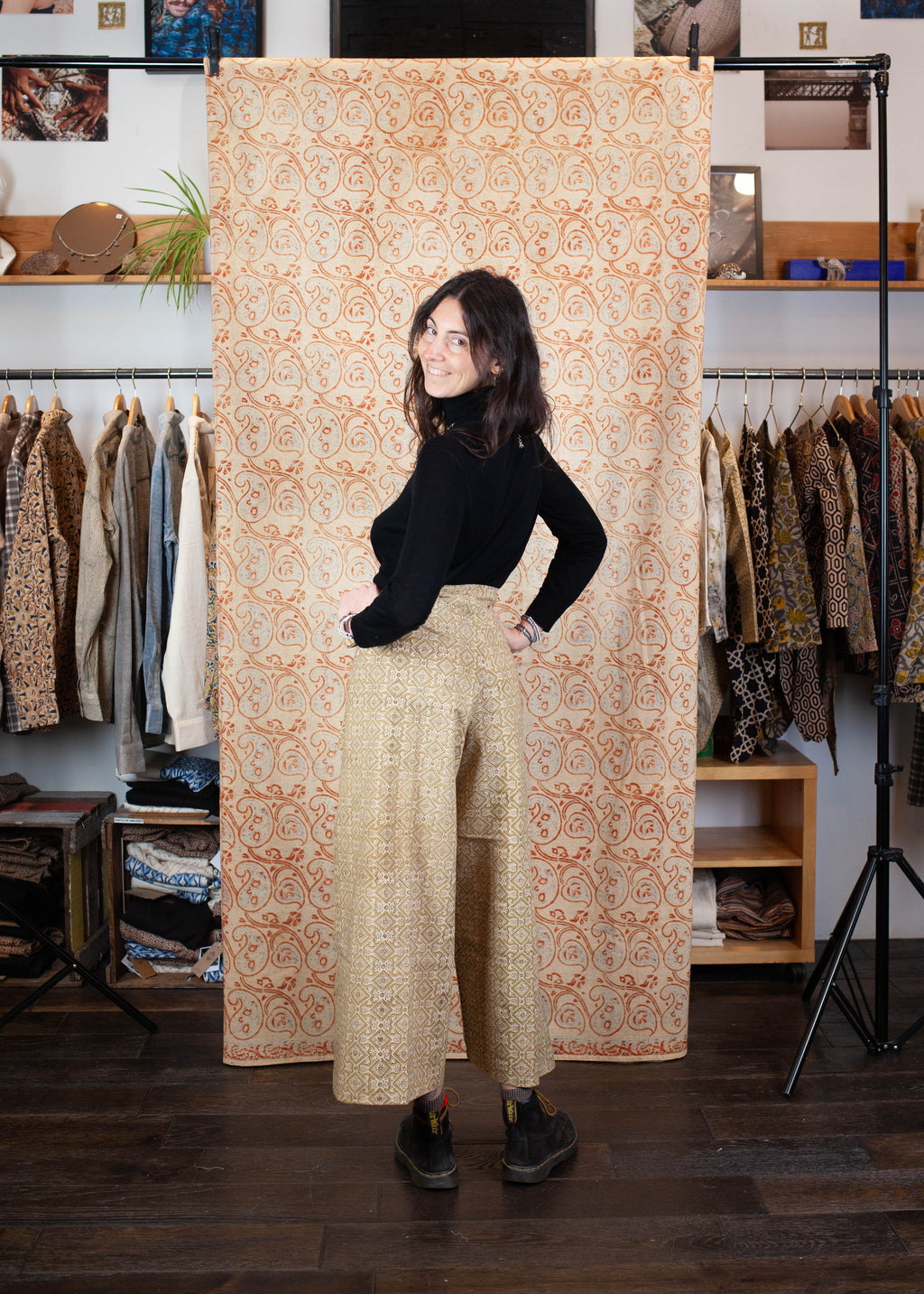 Pantalon SARASWATI -  Coton bio - Imprimé SAATH (ensemble)