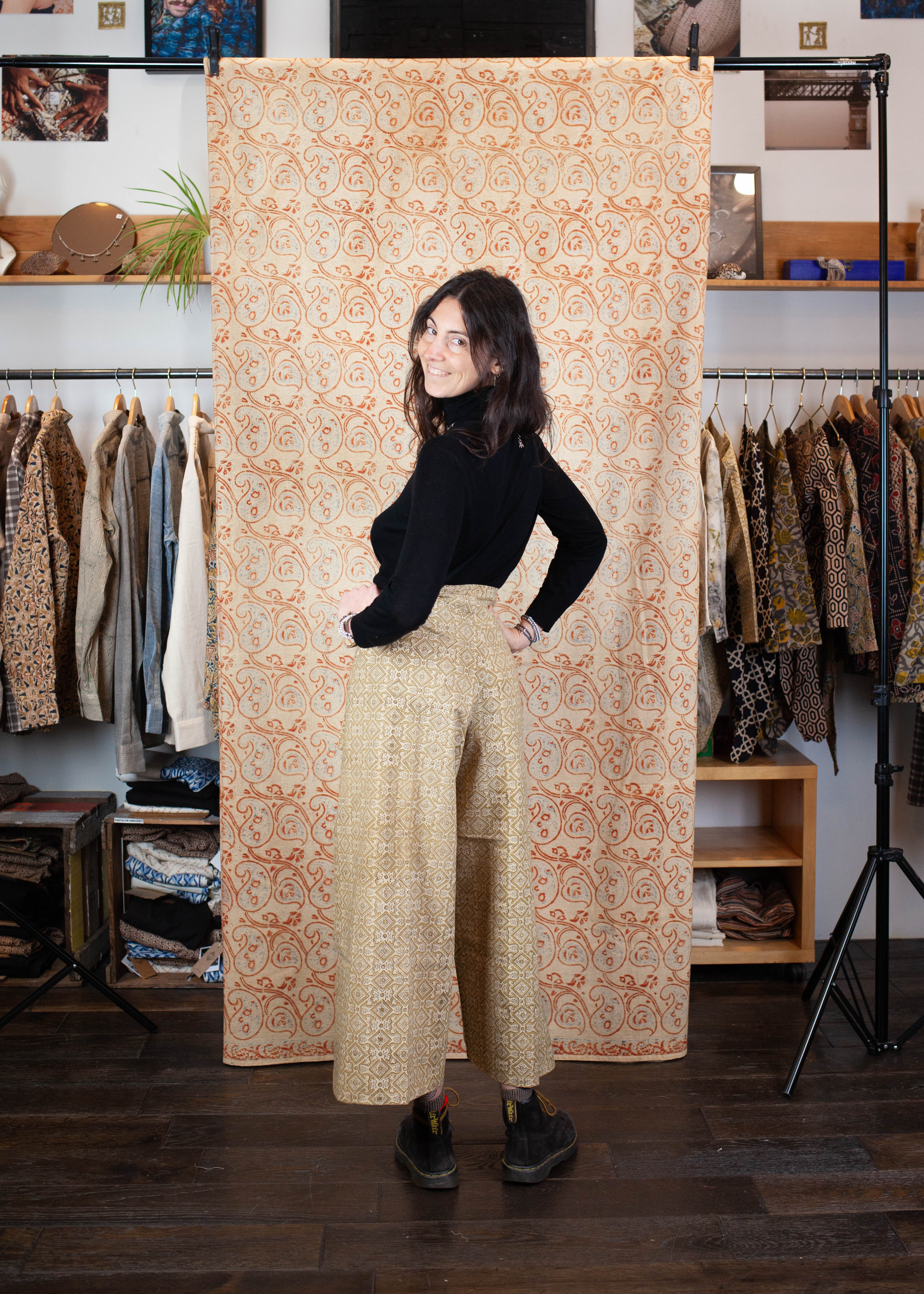 Pantalon SARASWATI -  Coton bio - Imprimé SAATH (ensemble)
