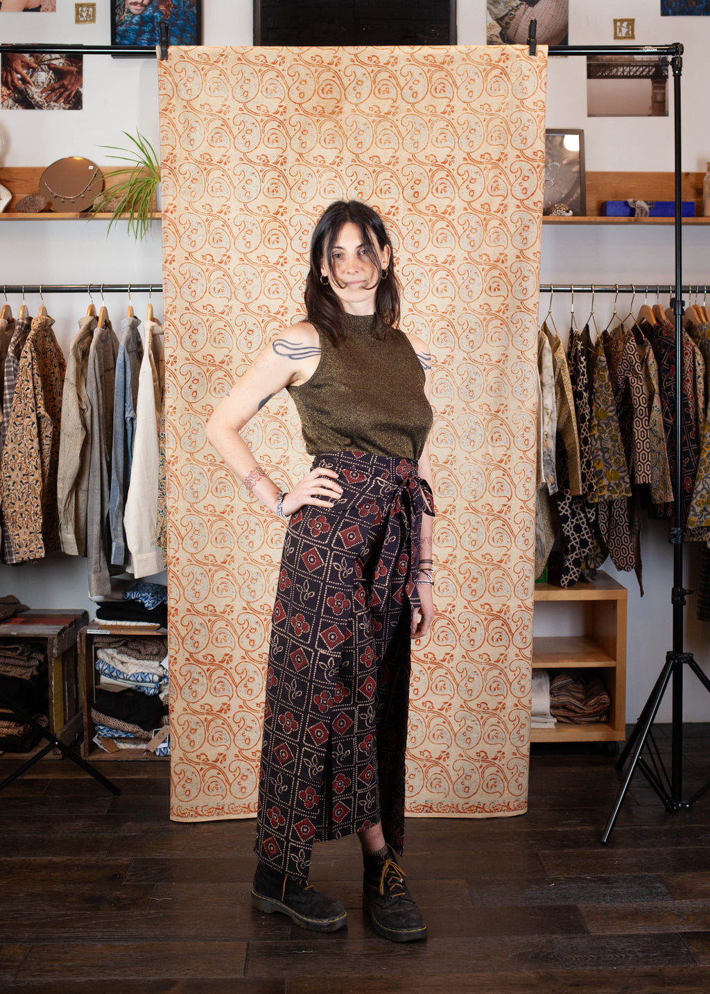 Pantalon SARASWATI -  Coton bio - Imprimé PAHELEE (puzzle)