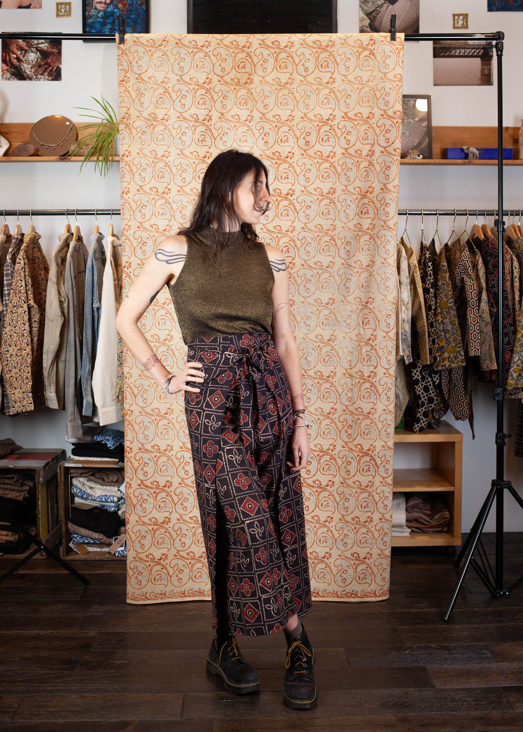 Pantalon SARASWATI -  Coton bio - Imprimé PAHELEE (puzzle)