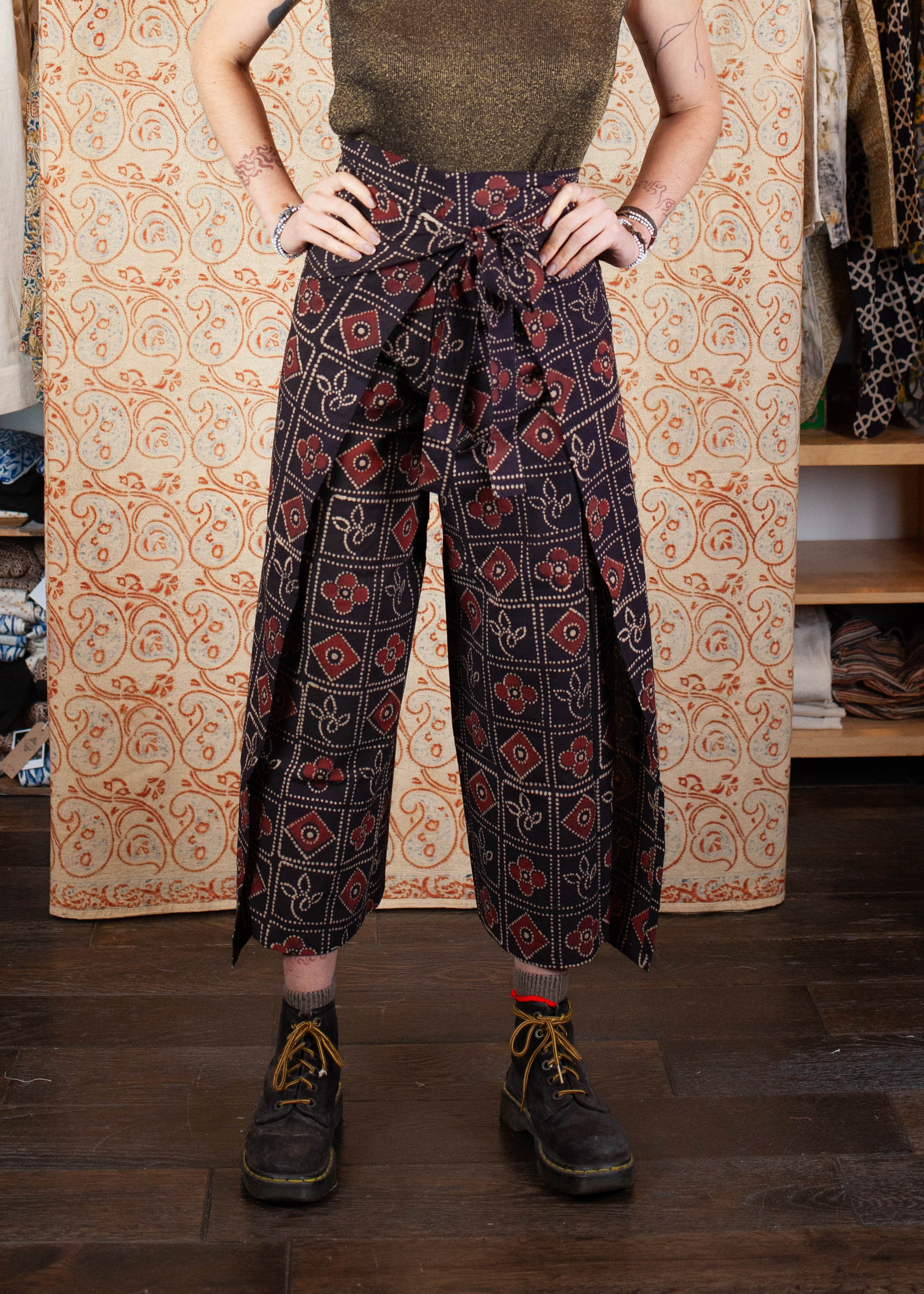 Pantalon SARASWATI -  Coton bio - Imprimé PAHELEE (puzzle)