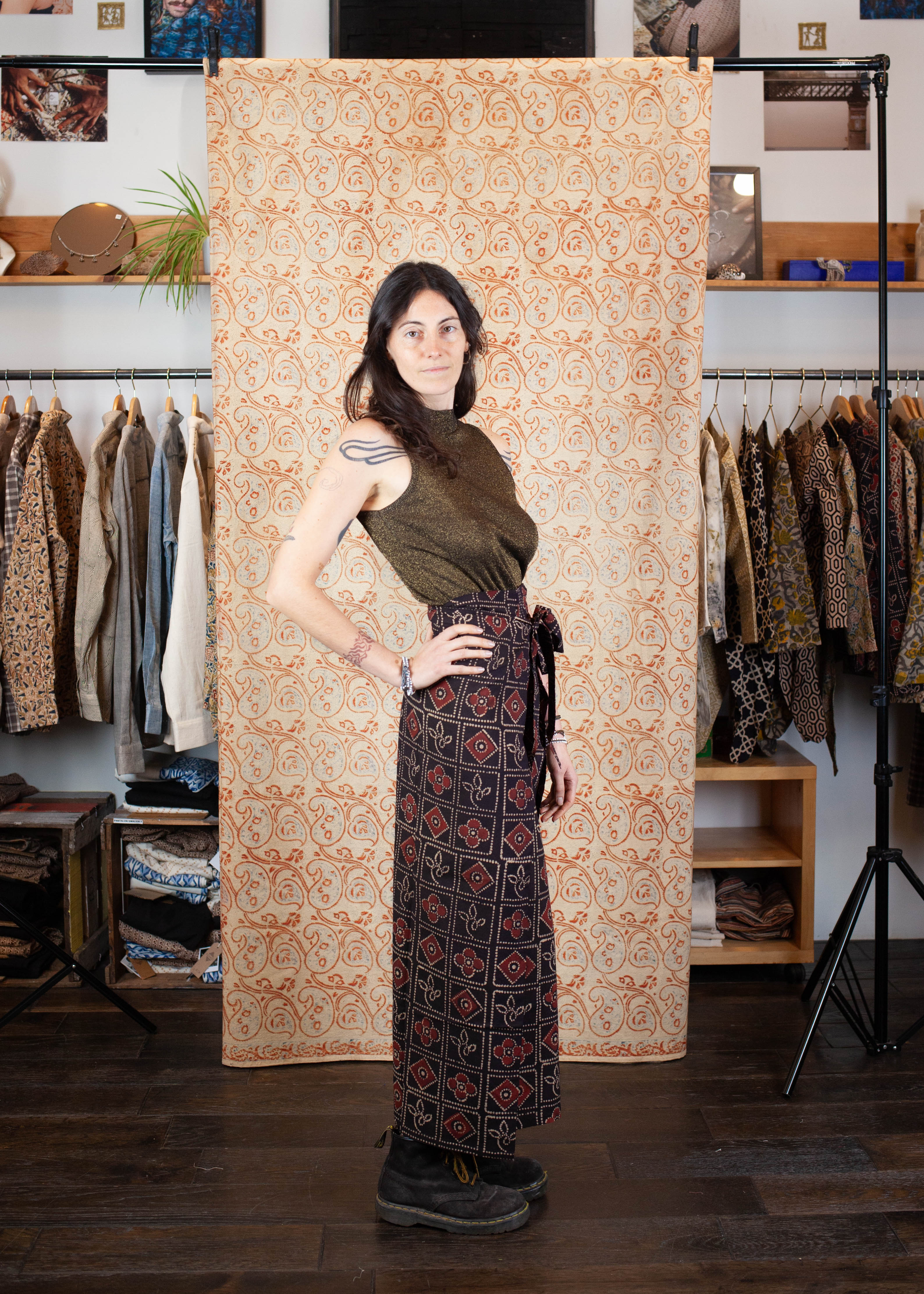 Pantalon SARASWATI -  Coton bio - Imprimé PAHELEE (puzzle)