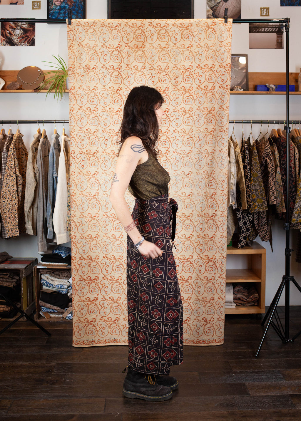 Pantalon SARASWATI -  Coton bio - Imprimé PAHELEE (puzzle)