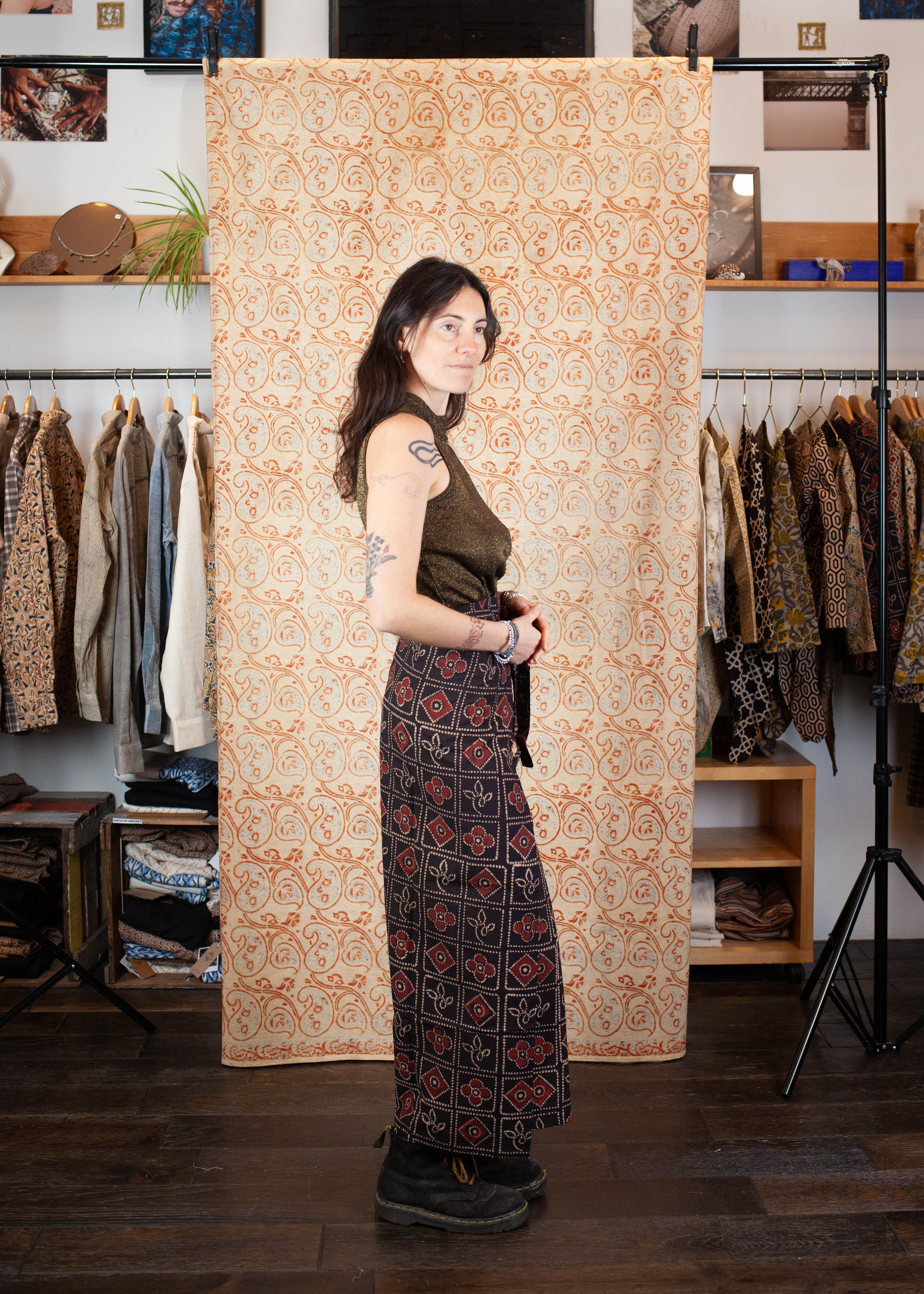 Pantalon SARASWATI -  Coton bio - Imprimé PAHELEE (puzzle)