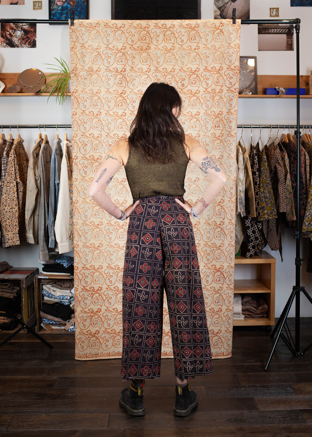 Pantalon SARASWATI -  Coton bio - Imprimé PAHELEE (puzzle)