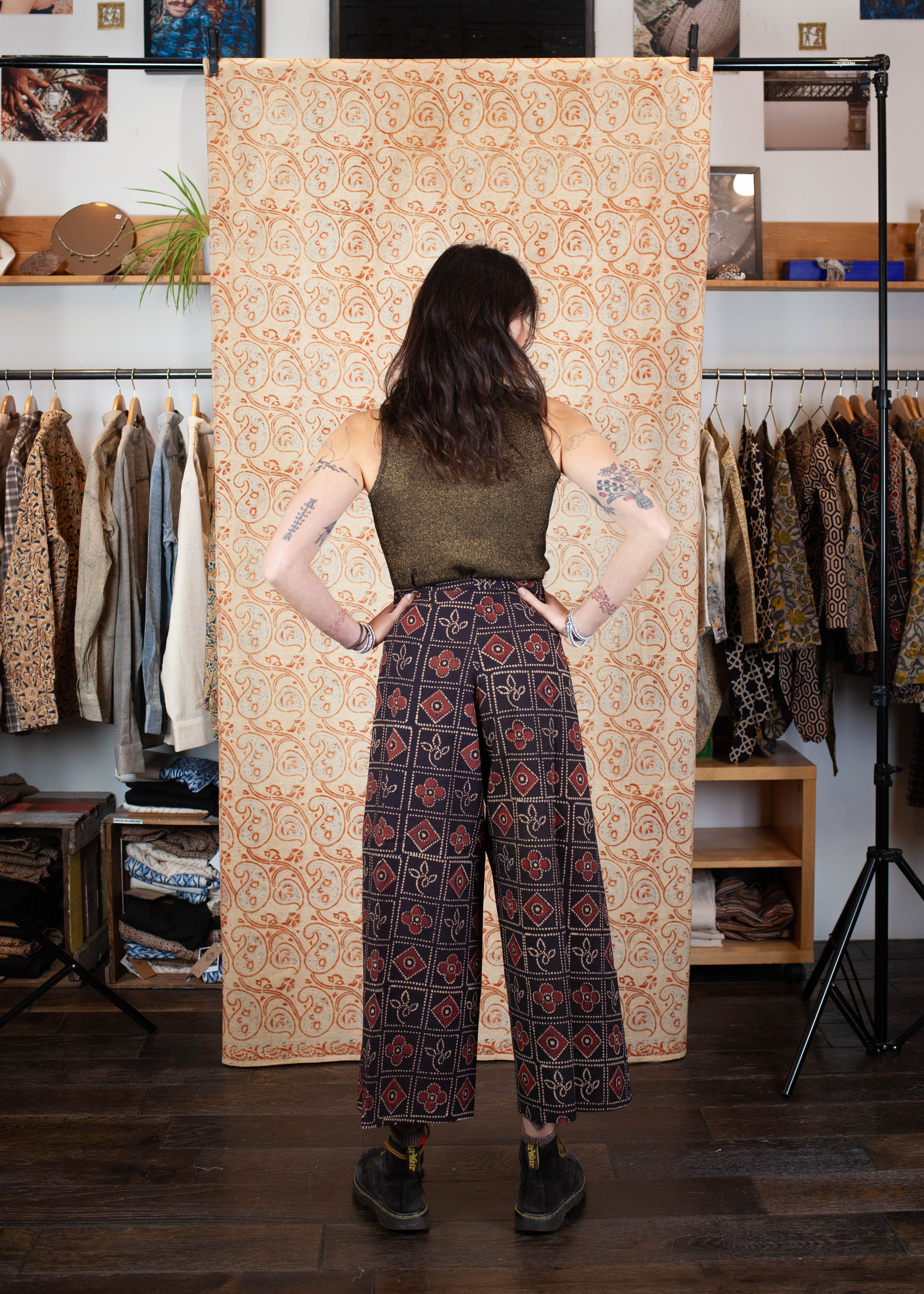 Pantalon SARASWATI -  Coton bio - Imprimé PAHELEE (puzzle)