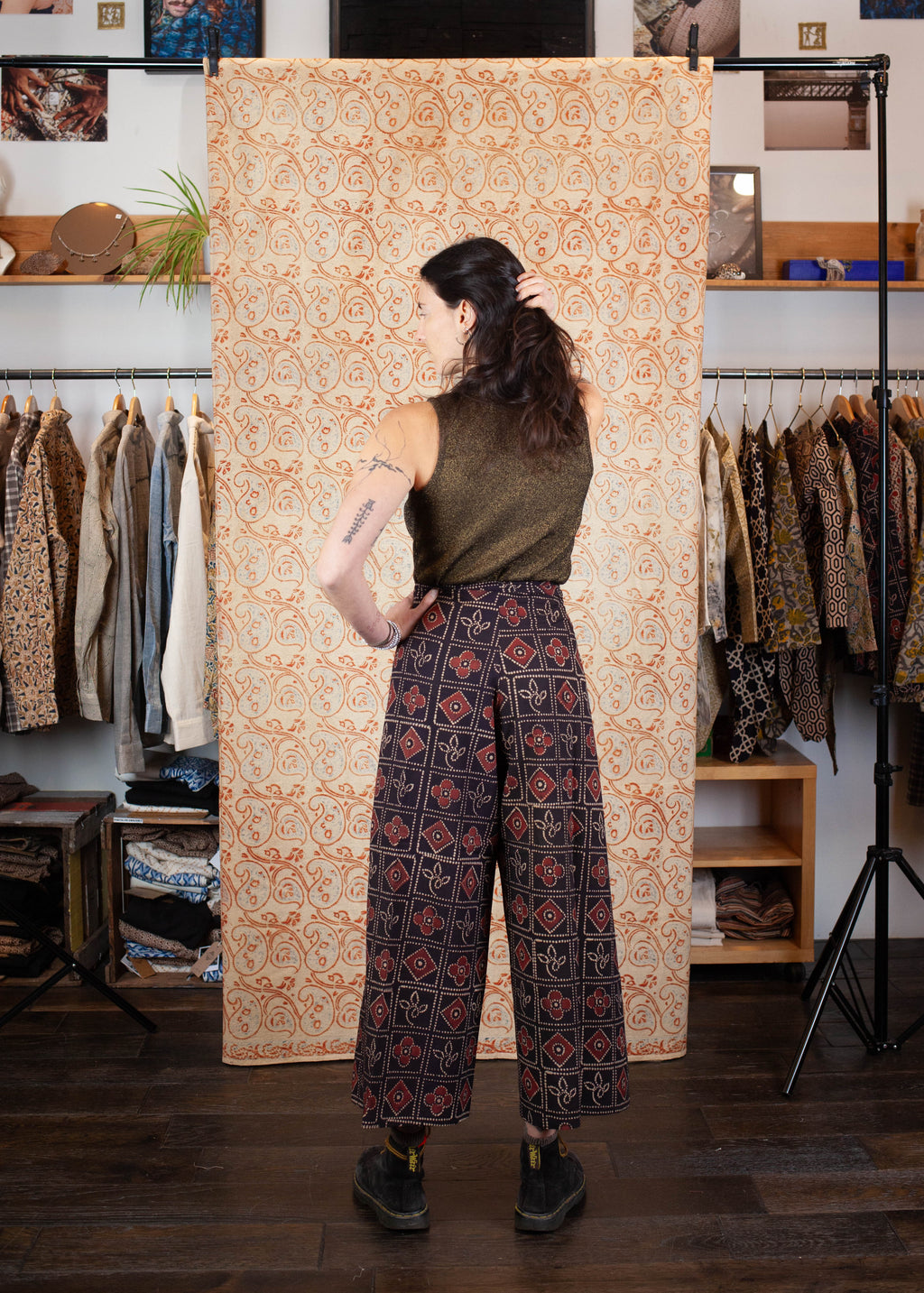 Pantalon SARASWATI -  Coton bio - Imprimé PAHELEE (puzzle)