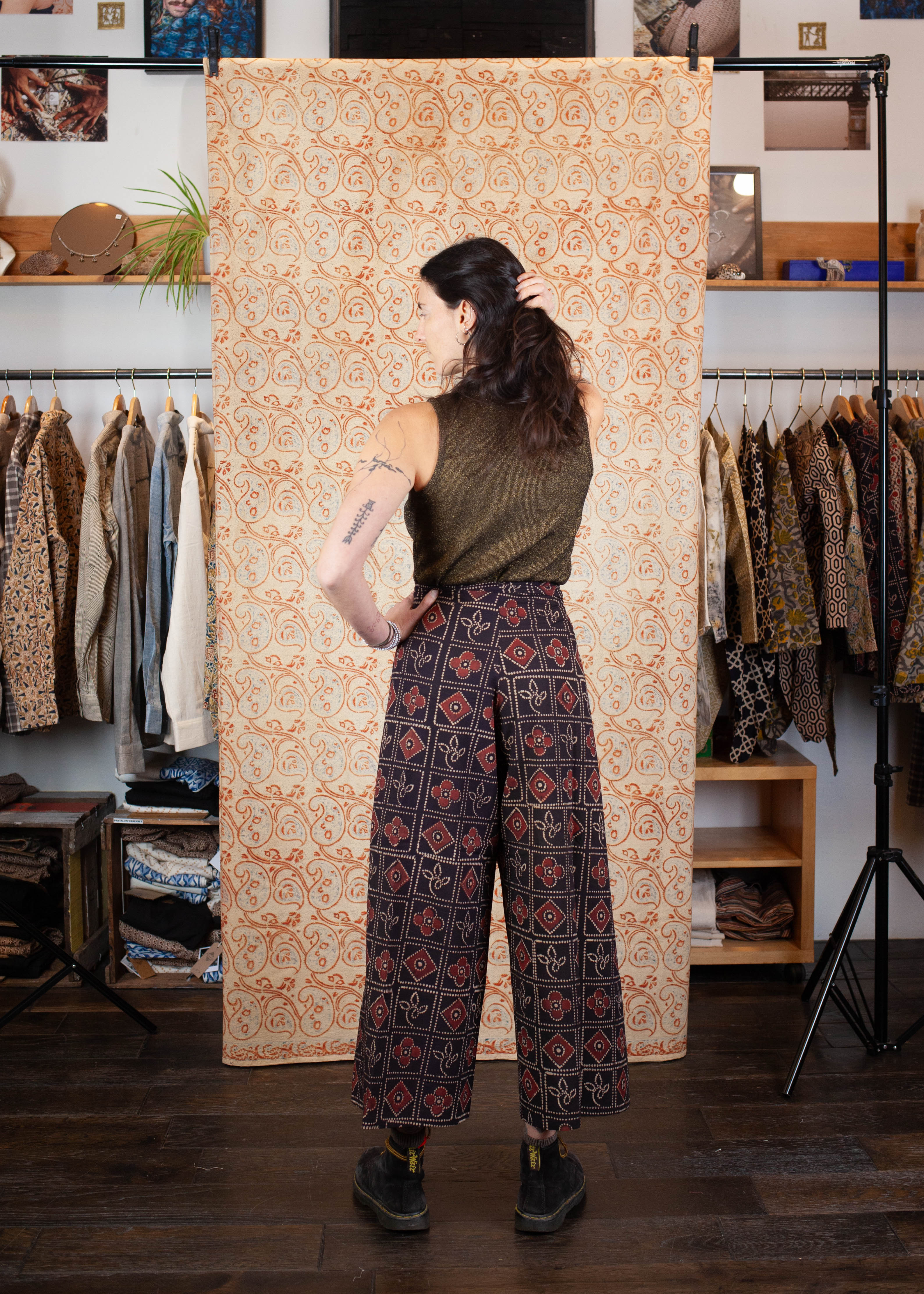 Pantalon SARASWATI -  Coton bio - Imprimé PAHELEE (puzzle)