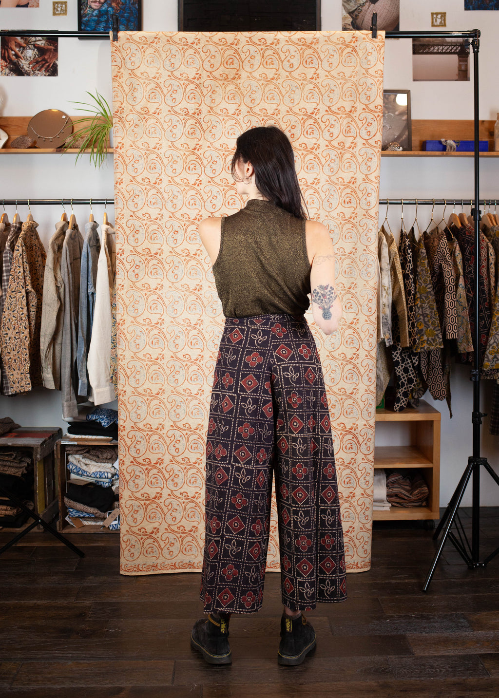 Pantalon SARASWATI -  Coton bio - Imprimé PAHELEE (puzzle)
