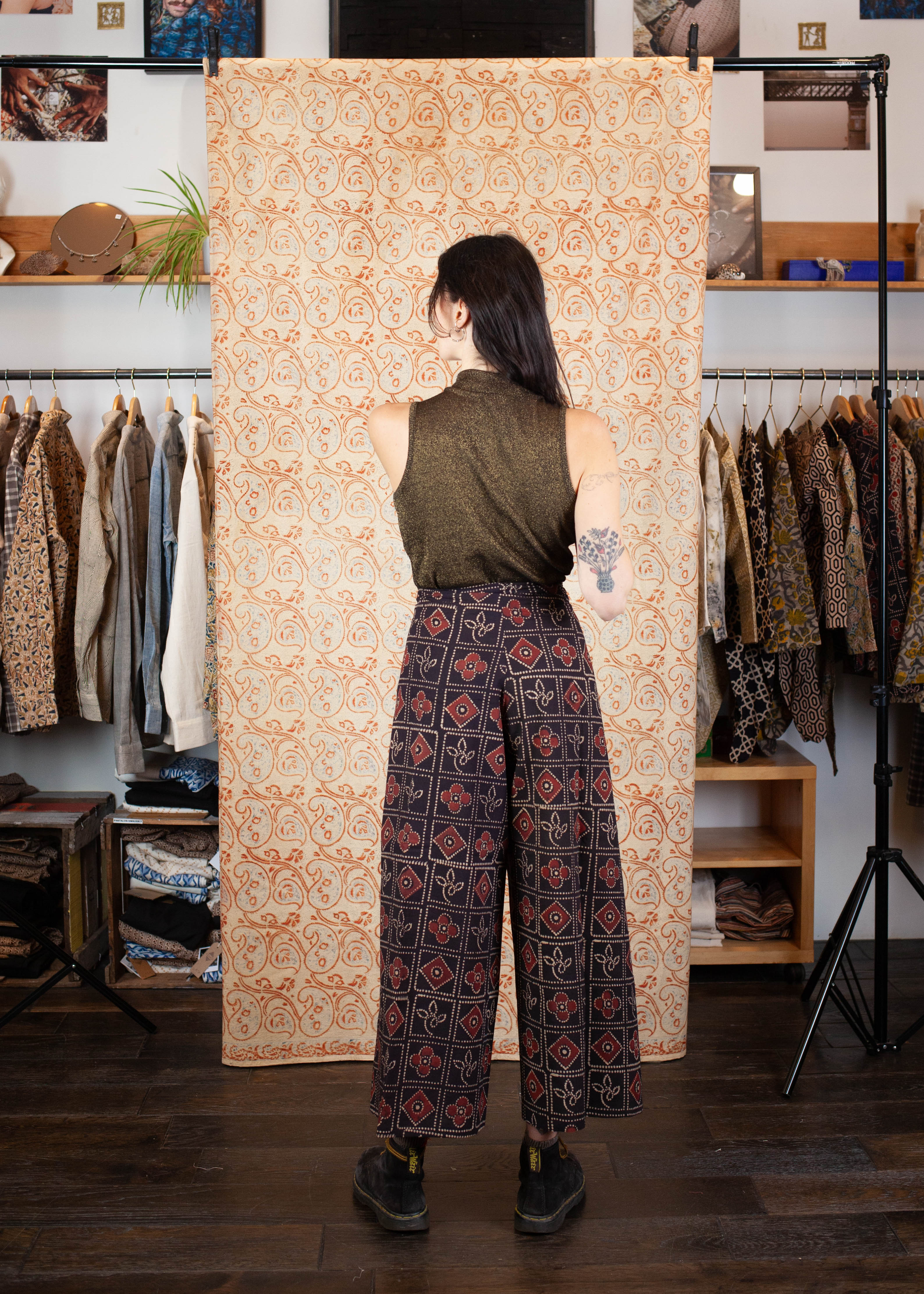 Pantalon SARASWATI -  Coton bio - Imprimé PAHELEE (puzzle)