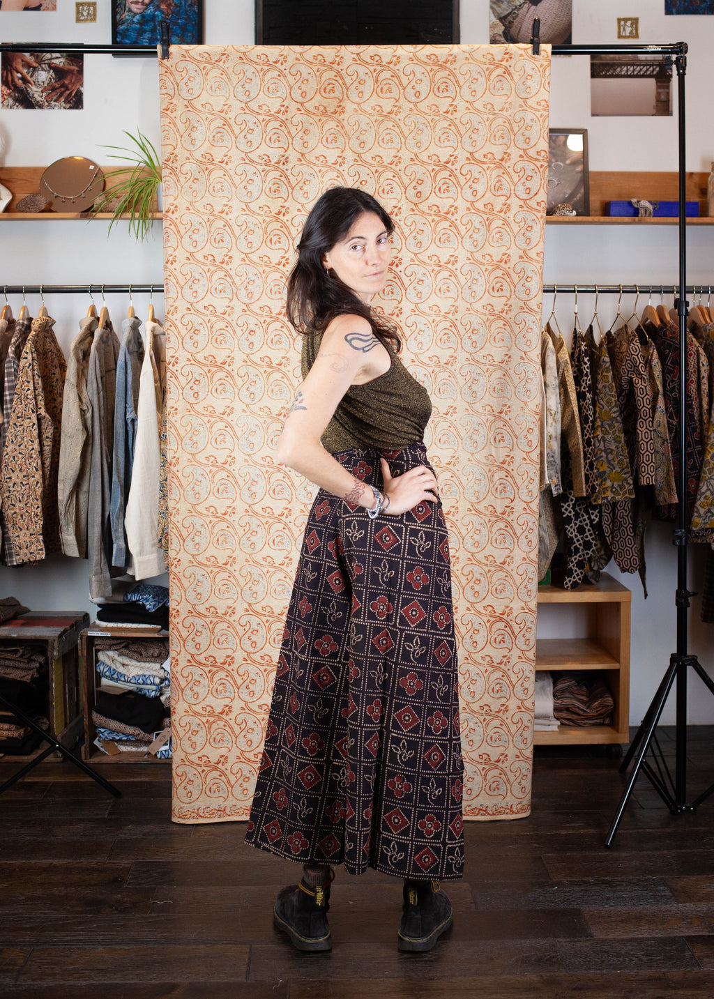 Pantalon SARASWATI -  Coton bio - Imprimé PAHELEE (puzzle)