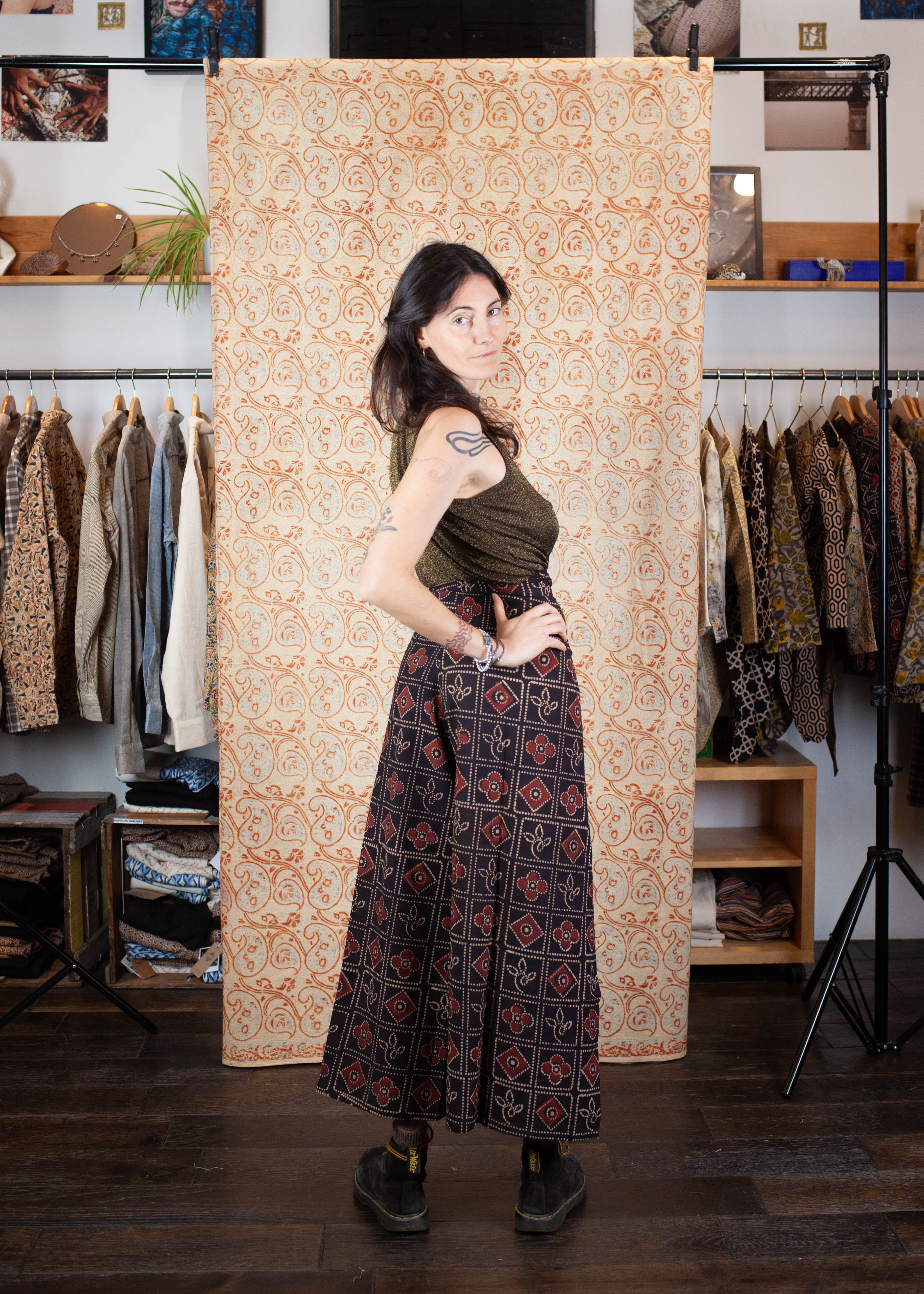 Pantalon SARASWATI -  Coton bio - Imprimé PAHELEE (puzzle)