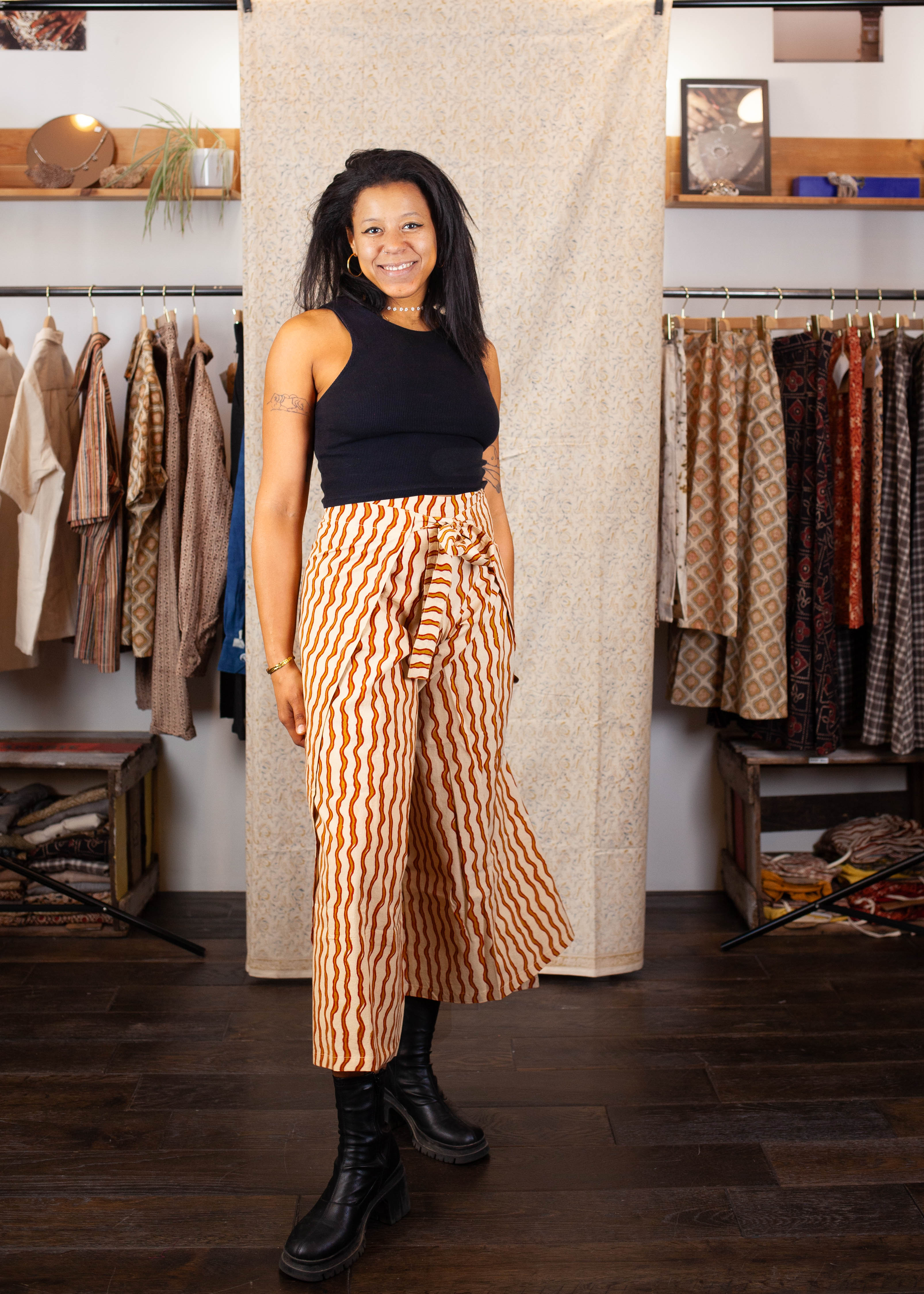 Pantalon SARASWATI - Coton bio - Imprimé KSHAN (l'instant)