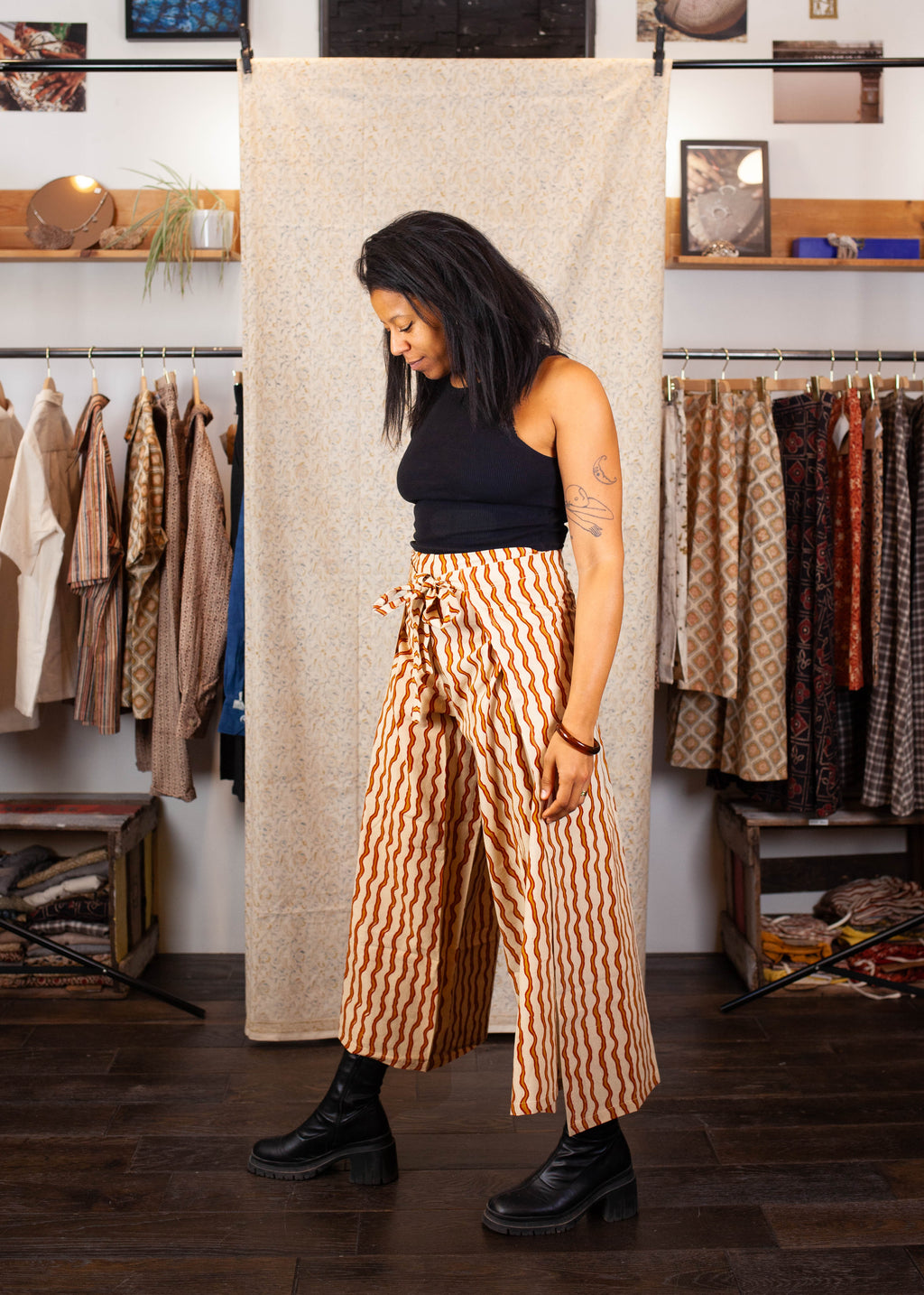Pantalon SARASWATI - Coton bio - Imprimé KSHAN (l'instant)