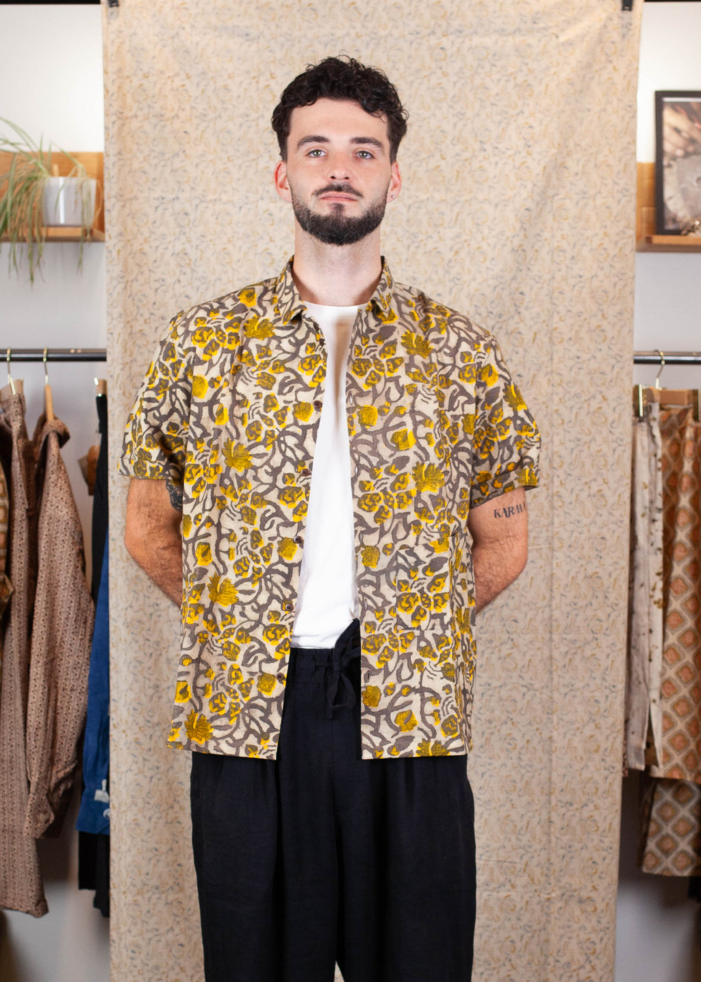 Chemise Linga - Coton bio - Imprimé KHILANA (floraison)