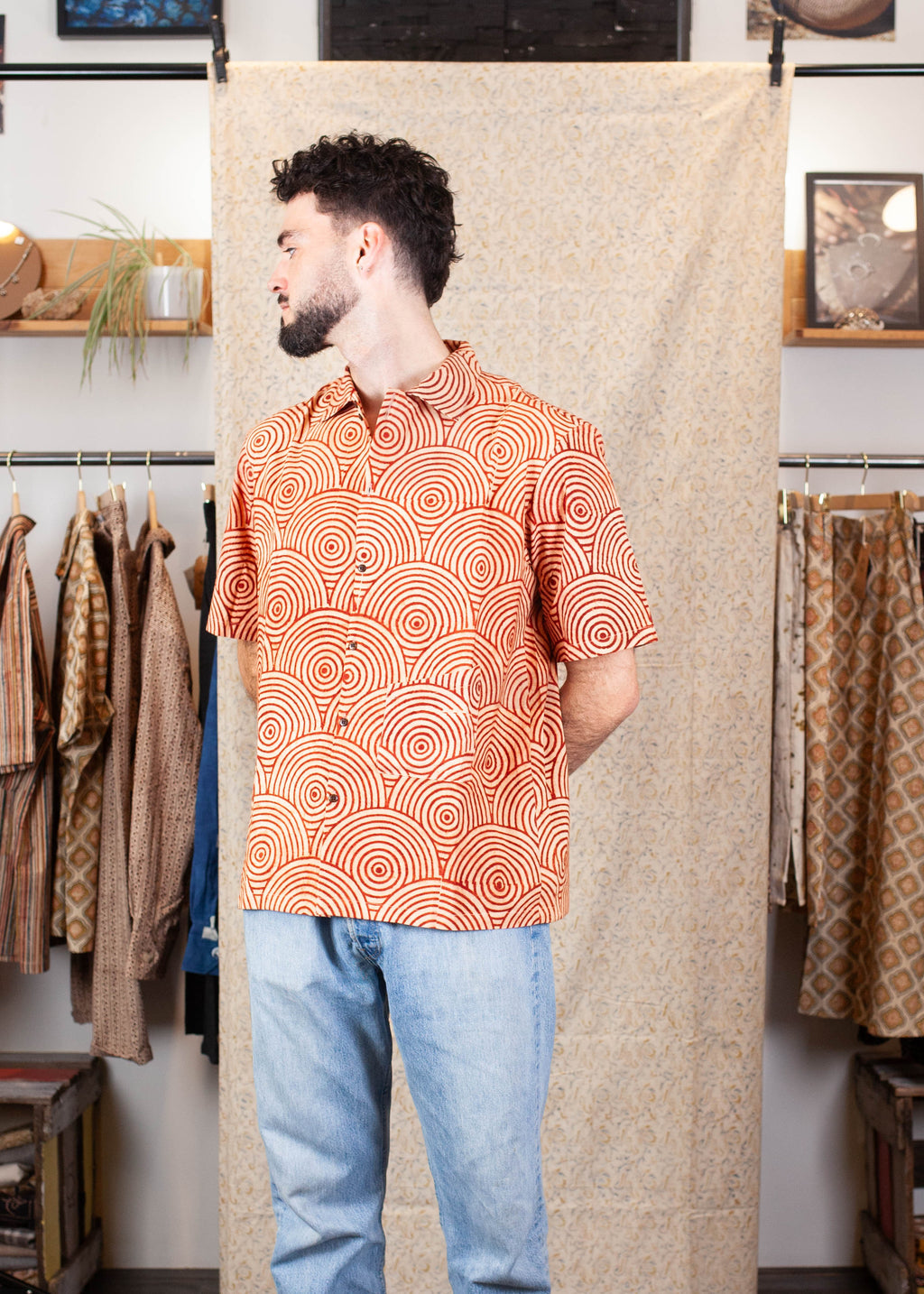 Chemise Linga - Coton bio - Imprimé UTHANA (élévation)