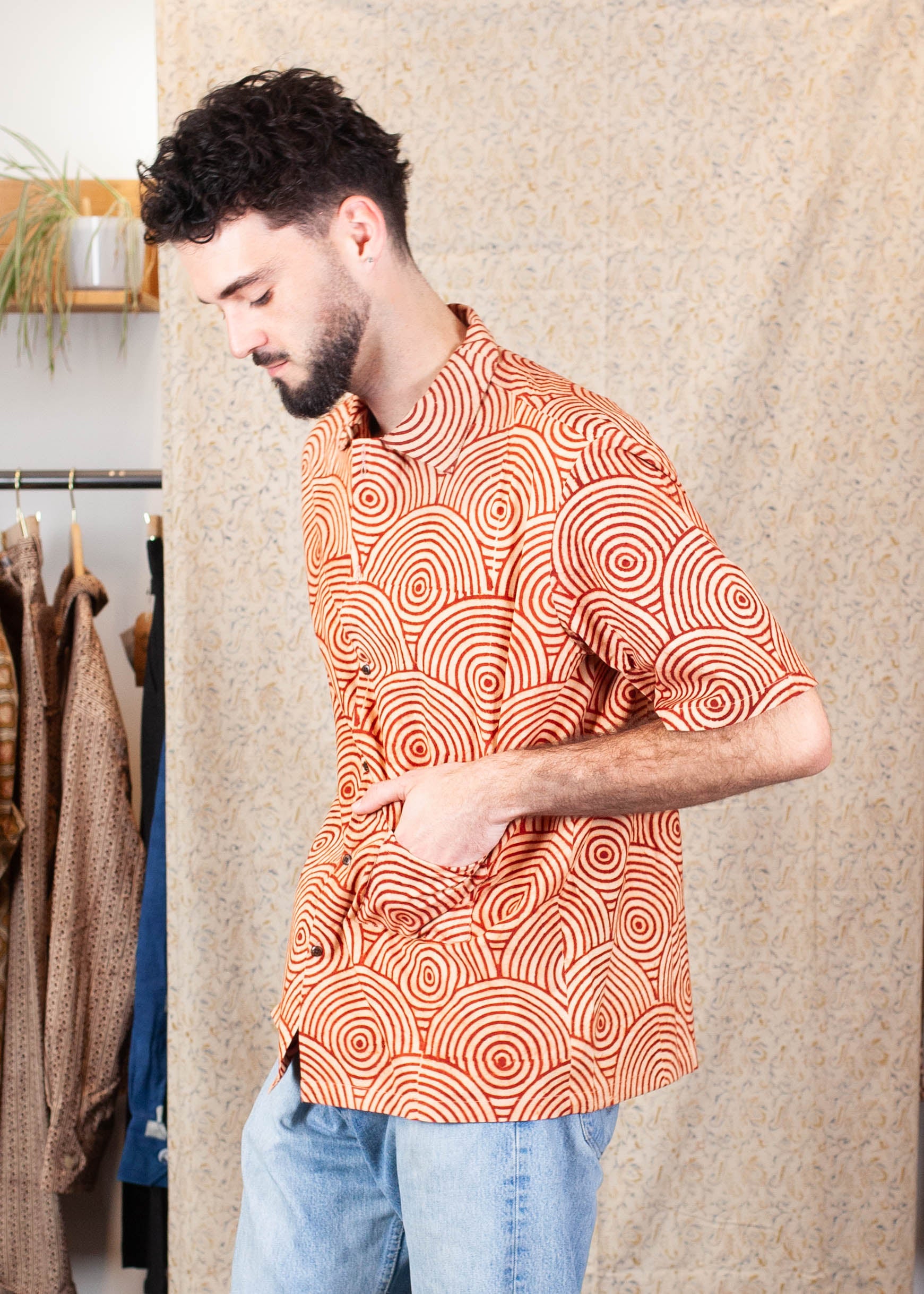 Chemise Linga - Coton bio - Imprimé UTHANA (élévation)