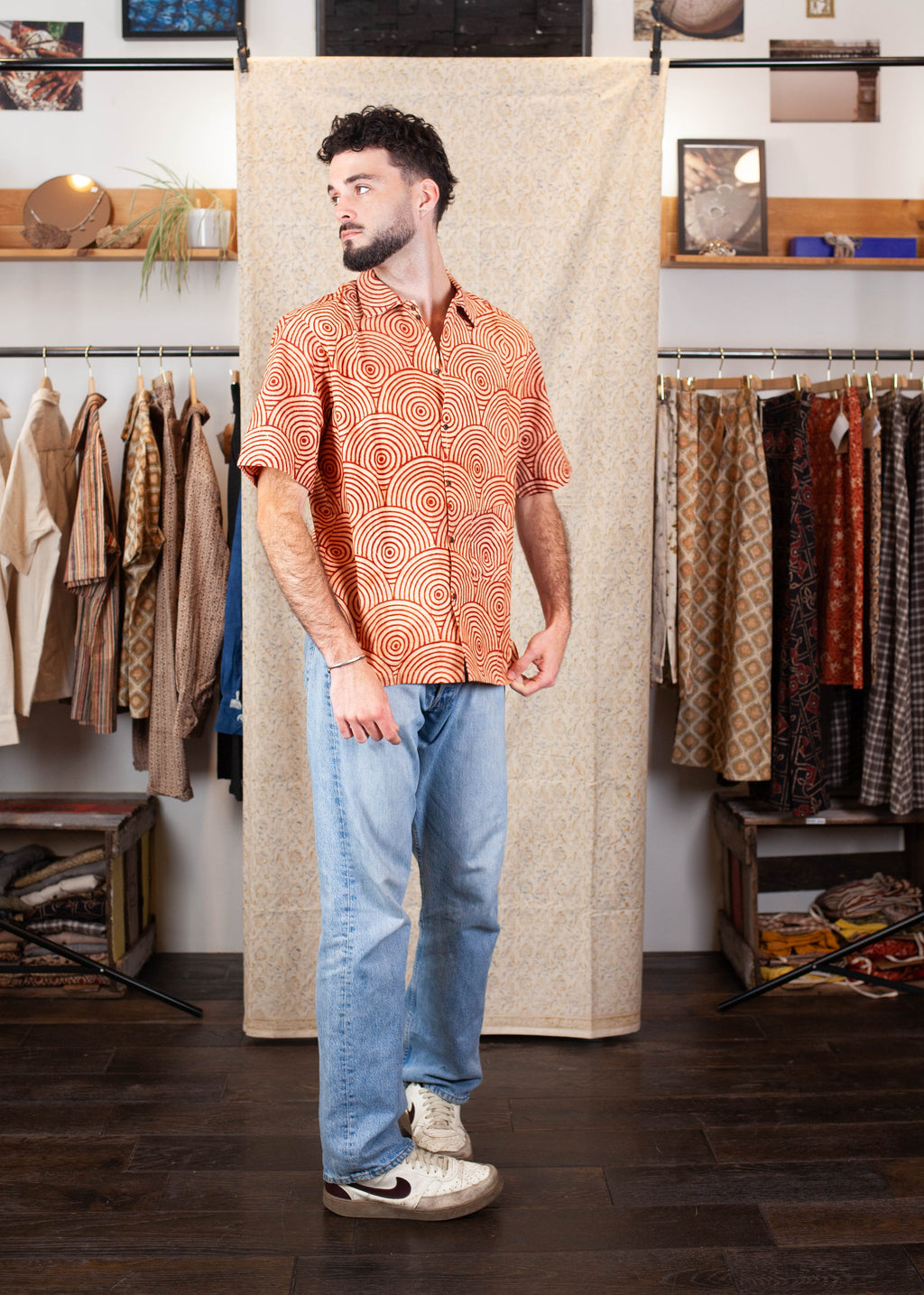 Chemise Linga - Coton bio - Imprimé UTHANA (élévation)