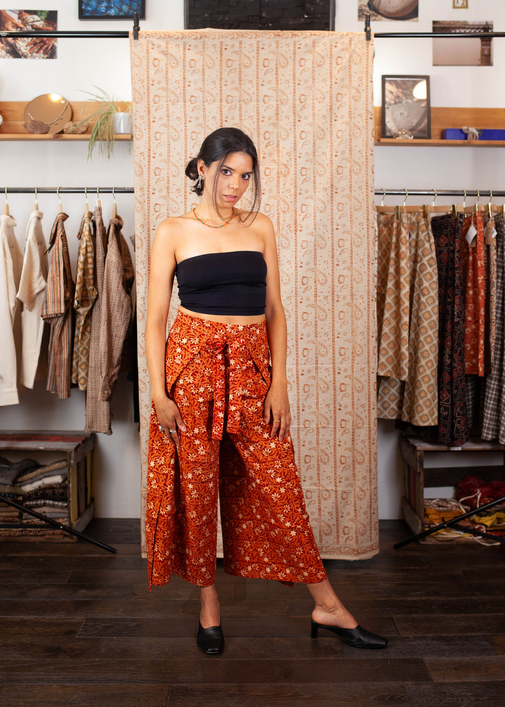 Pantalon SARASWATI - Coton bio - Imprimé KALEE (bourgeon)