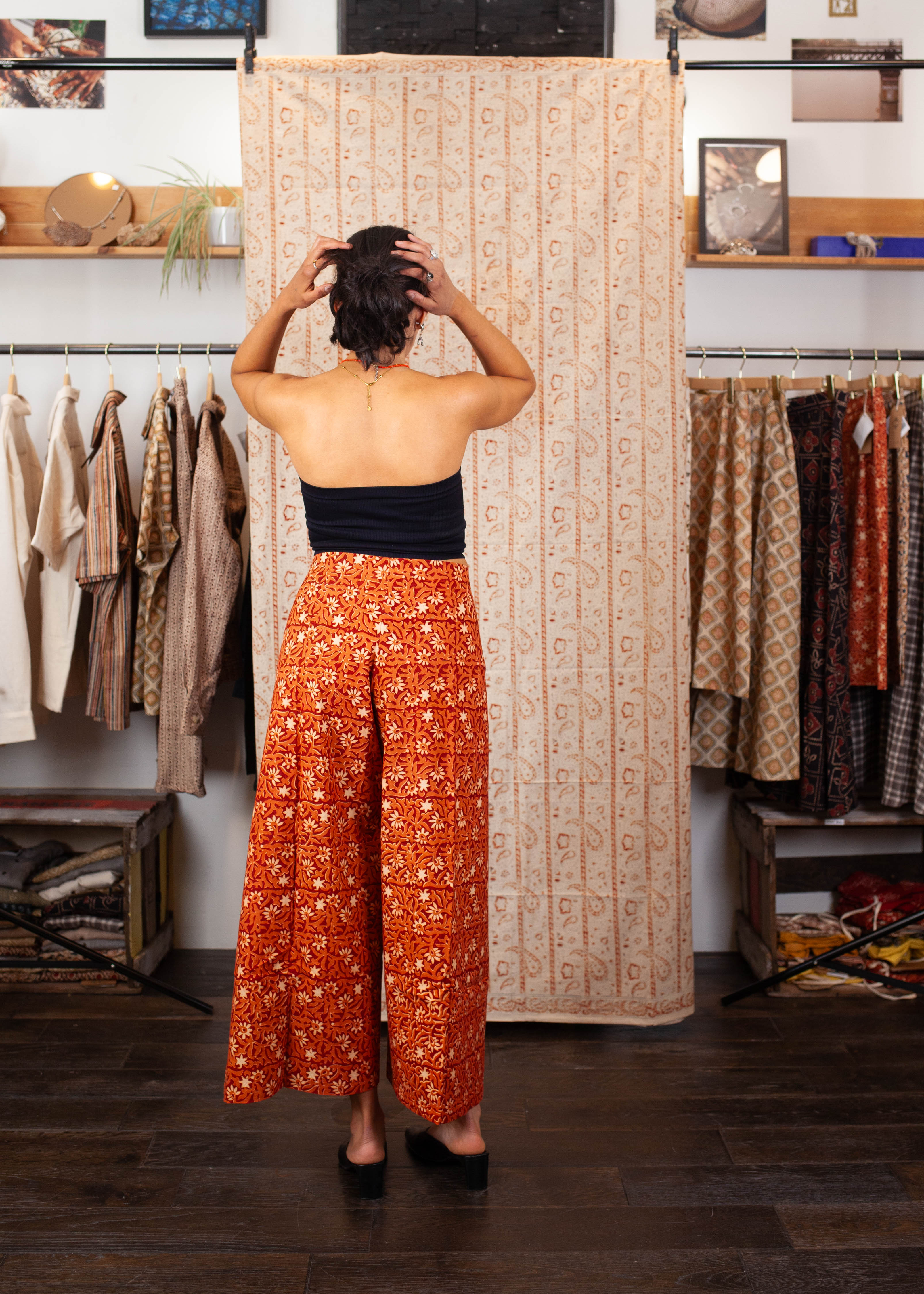 Pantalon SARASWATI - Coton bio - Imprimé KALEE (bourgeon)