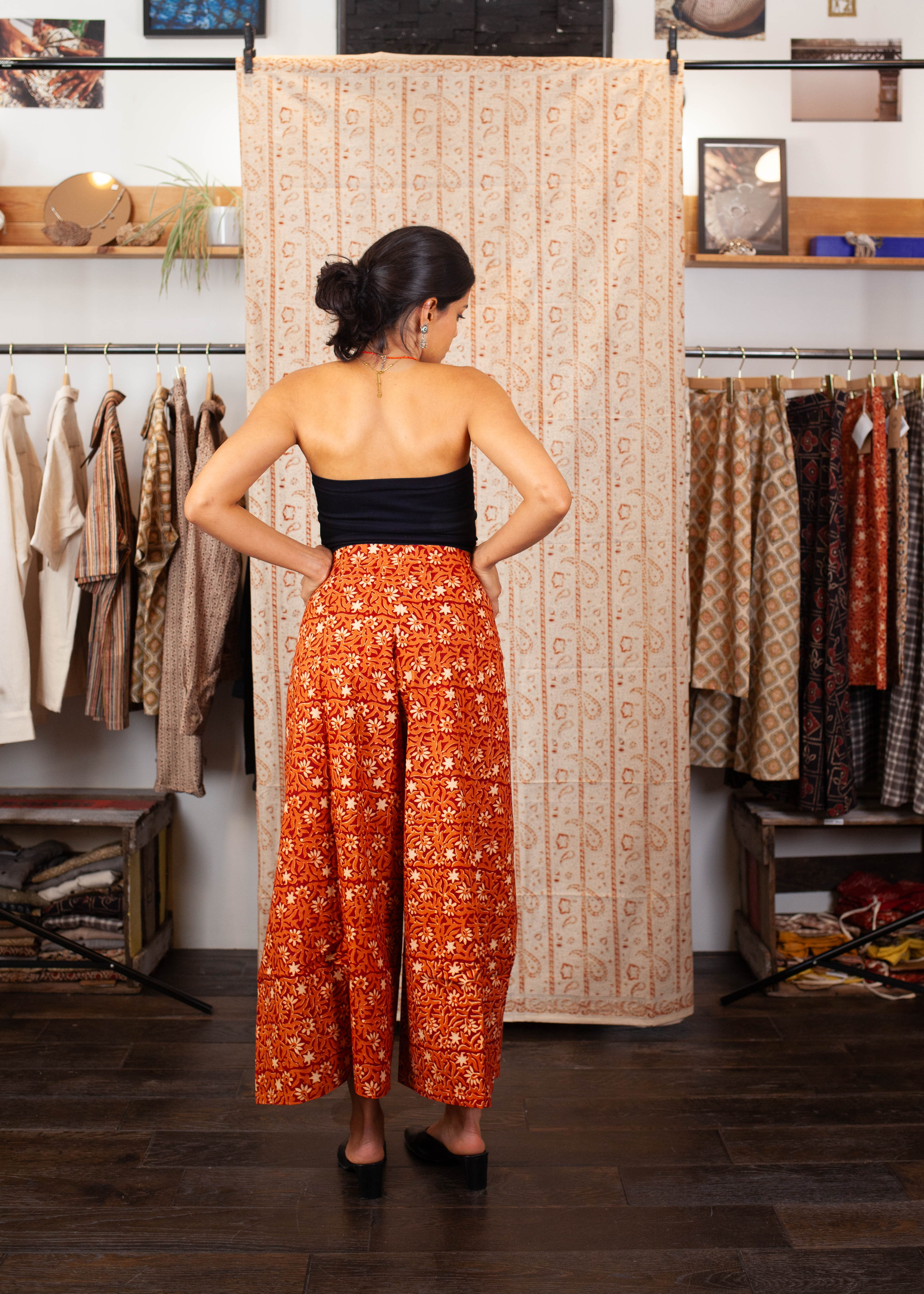 Pantalon SARASWATI - Coton bio - Imprimé KALEE (bourgeon)