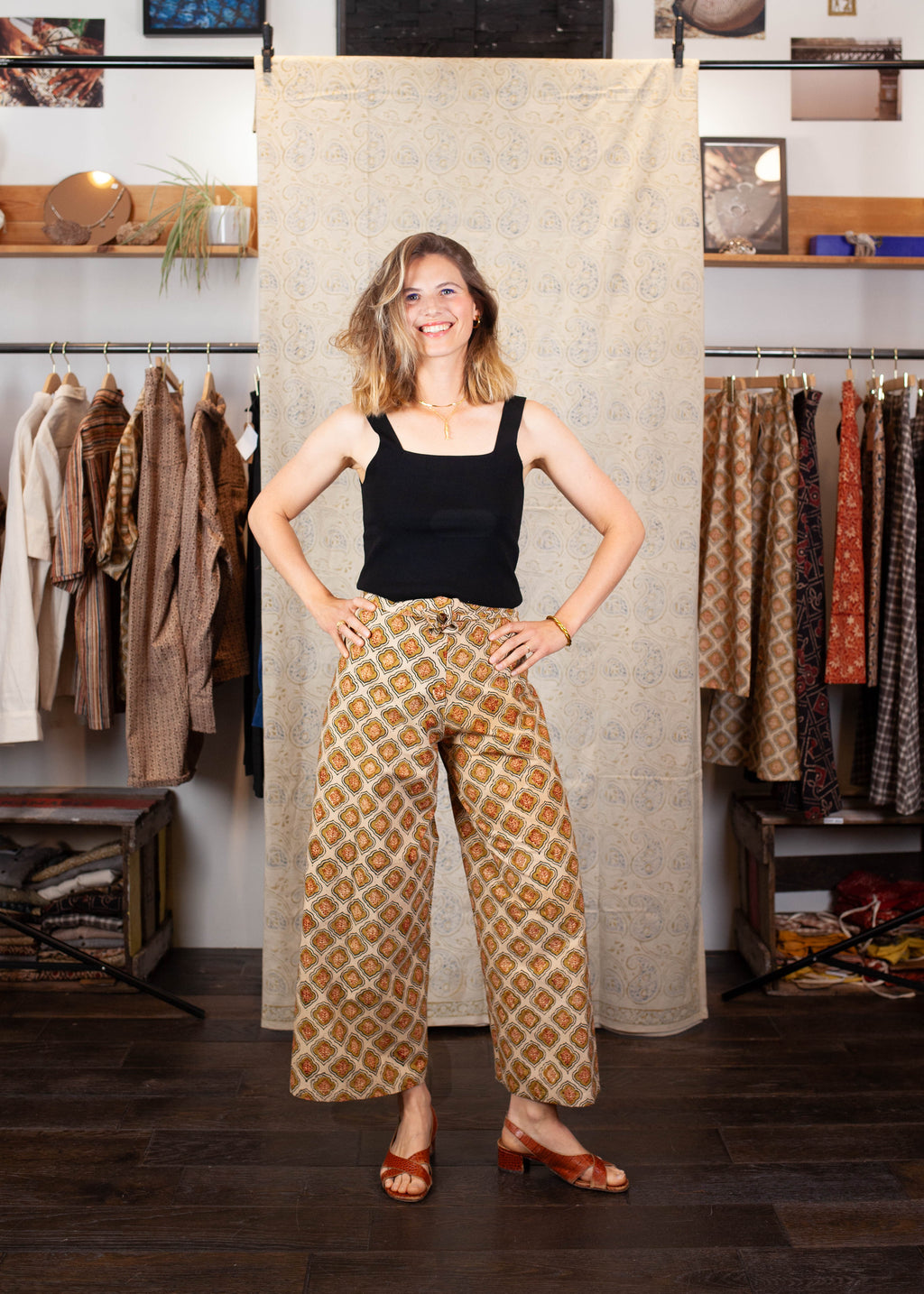 Pantalon SARASWATI -  Coton bio - Imprimé VISTAAR (expansion)