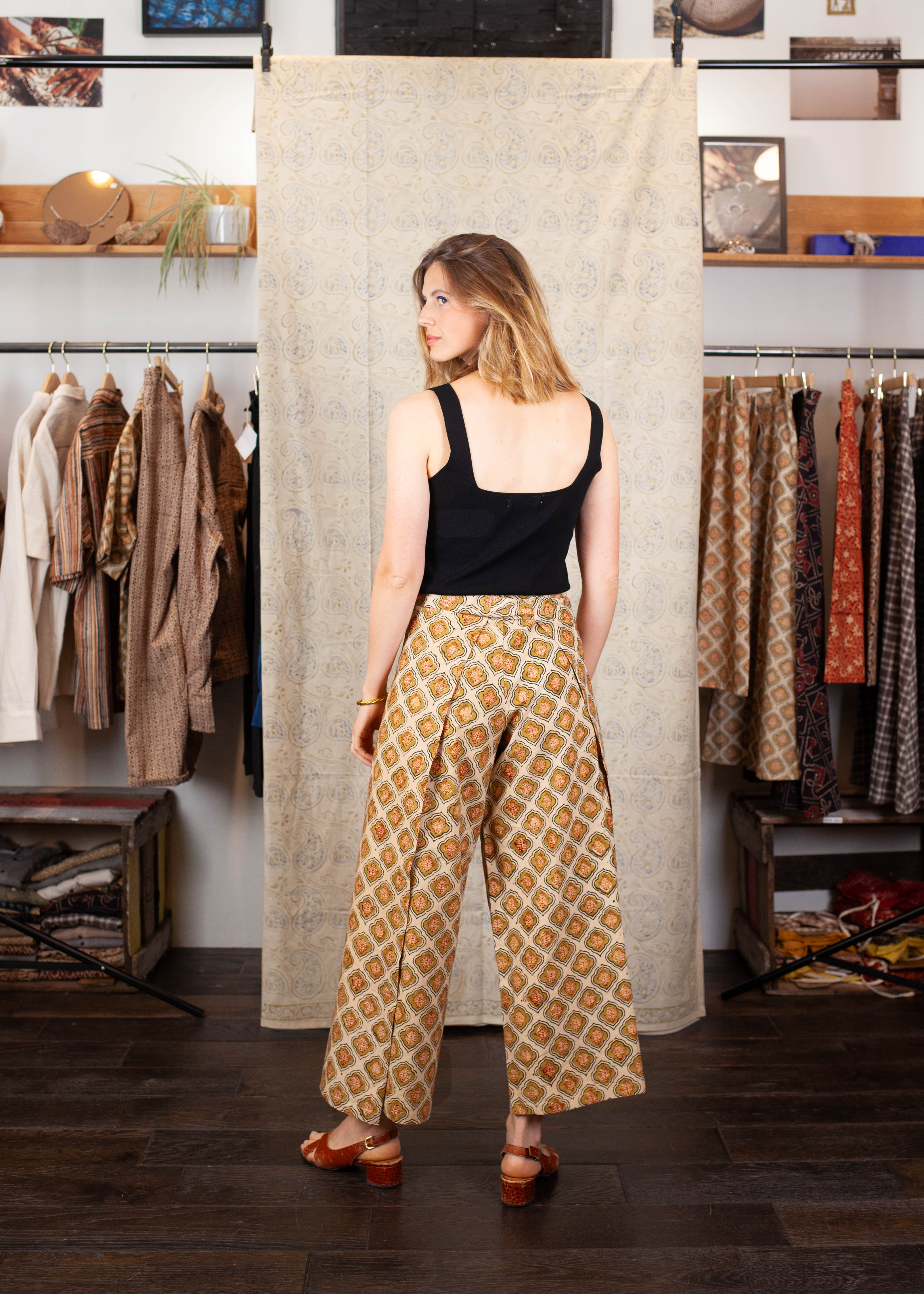 Pantalon SARASWATI -  Coton bio - Imprimé VISTAAR (expansion)