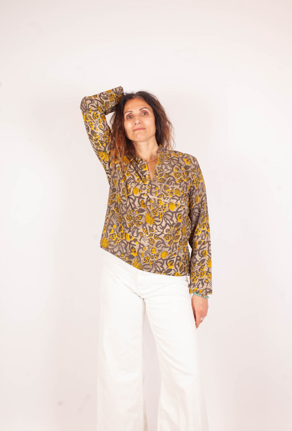 Blouse JAISALMER - Coton bio - Imprimé KHILANA (floraison)