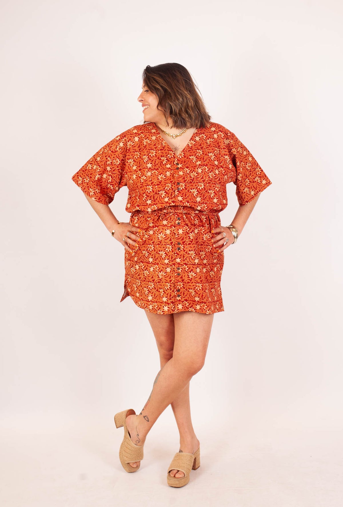 ROBE  CHENNAI - Coton bio - Imprimé KALEE (bourgeon)