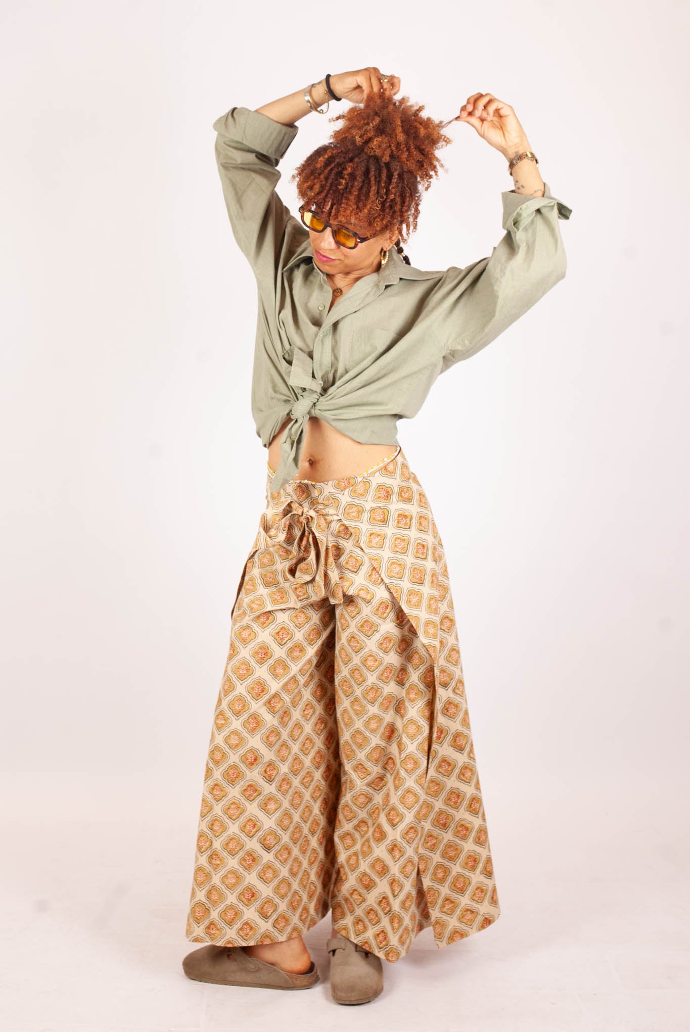 Pantalon SARASWATI -  Coton bio - Imprimé VISTAAR (expansion)